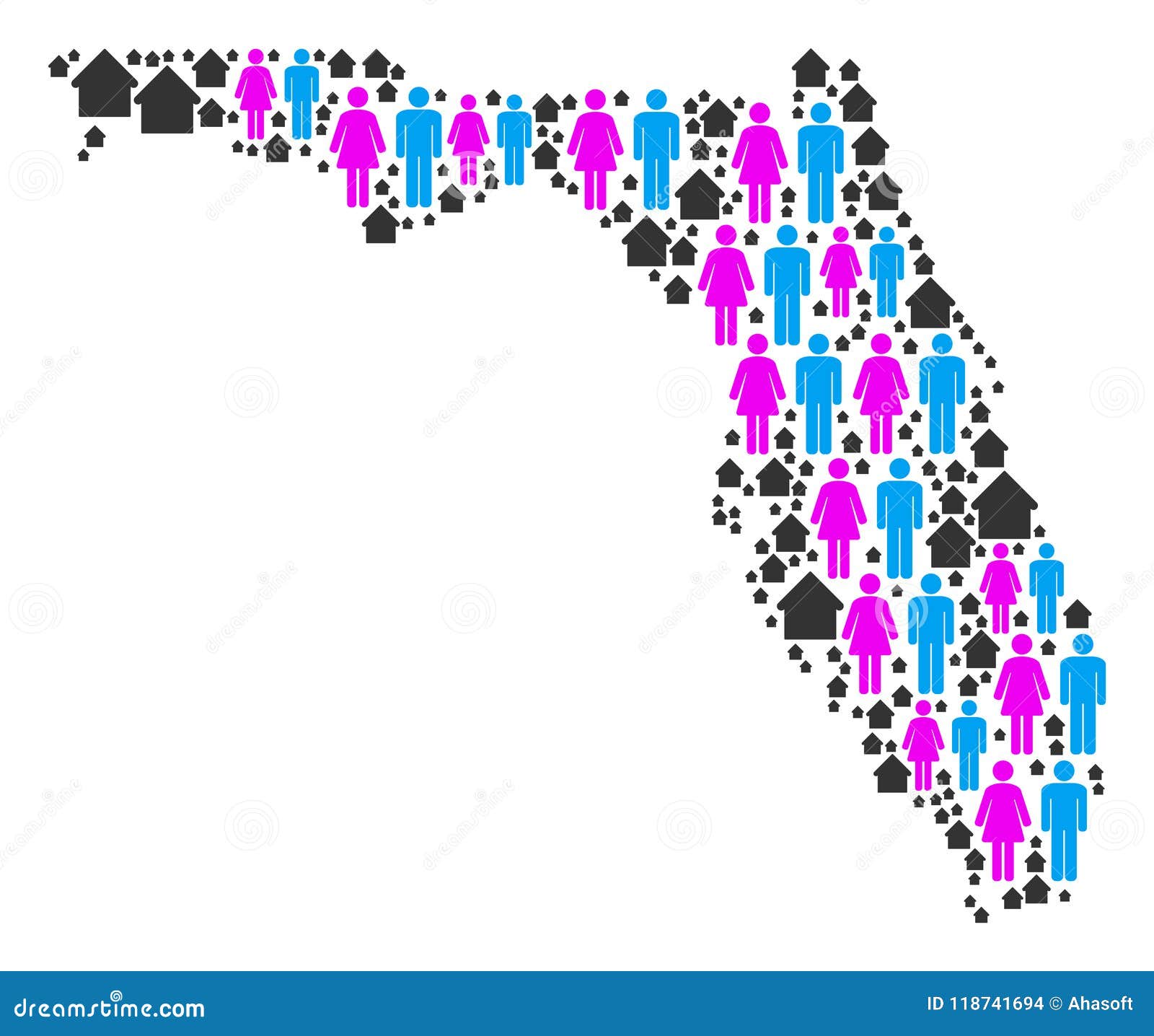 Mapa De La Florida Del Demographics Ilustración del Vector