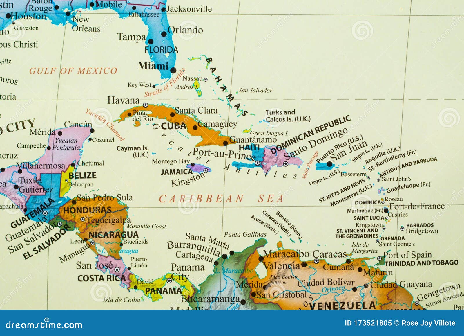 Mapa De Las Islas Del Caribe Imagen De Archivo Imagen De Isla