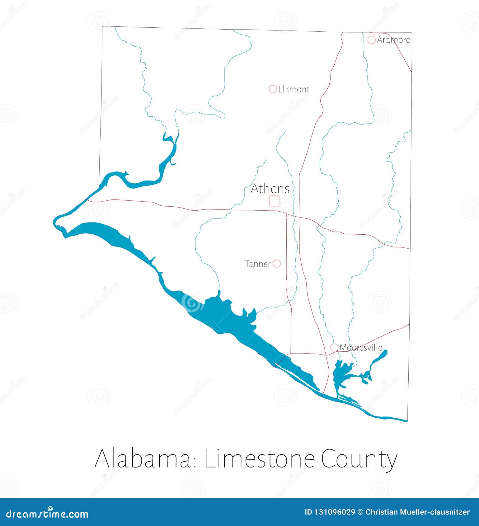 Mapa De Limestone County Em Alabama Ilustração do Vetor Ilustração de