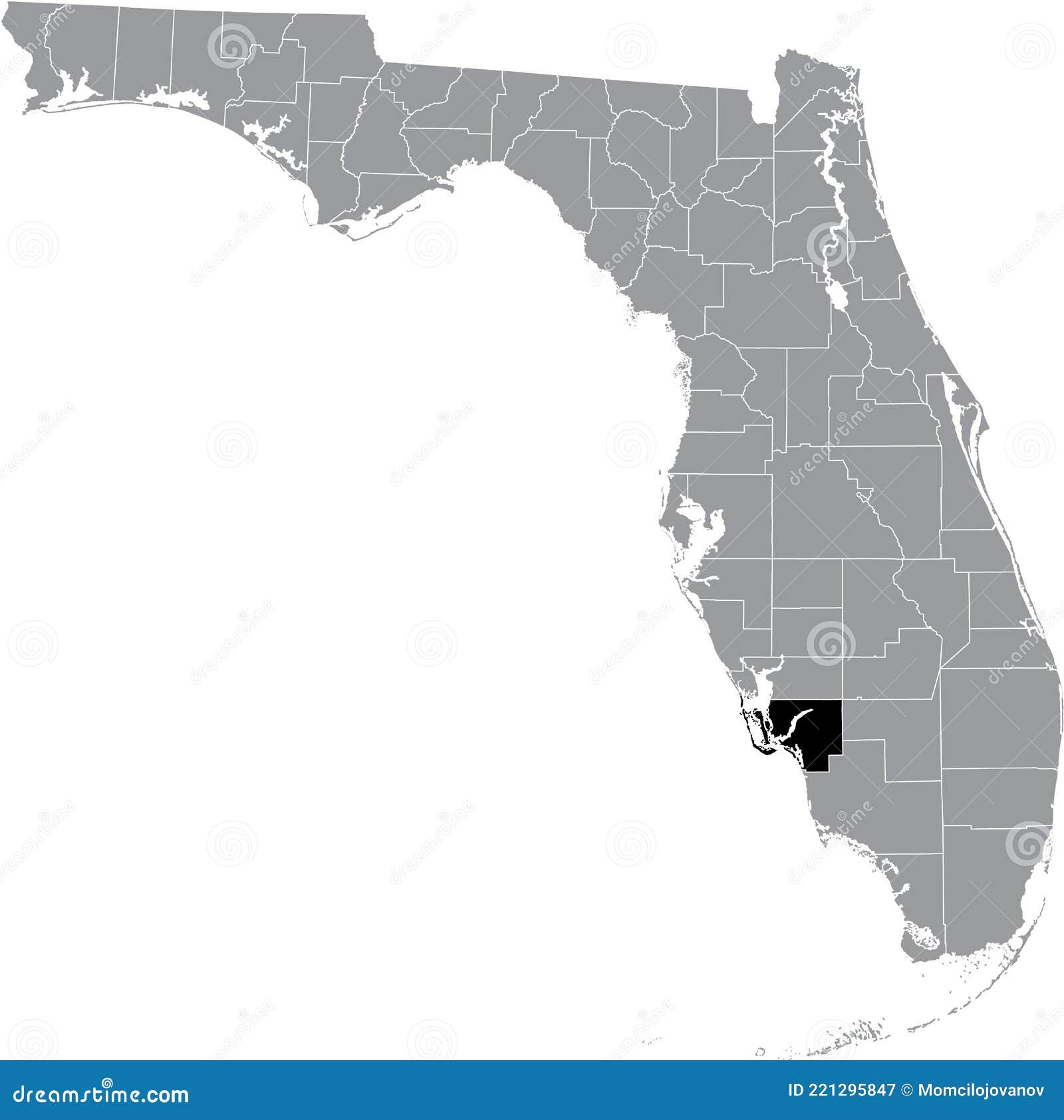 Mapa De Localização Do Condado De Lee Da Florida Usa Ilustração do Vetor -  Ilustração de bege, federal: 221295847