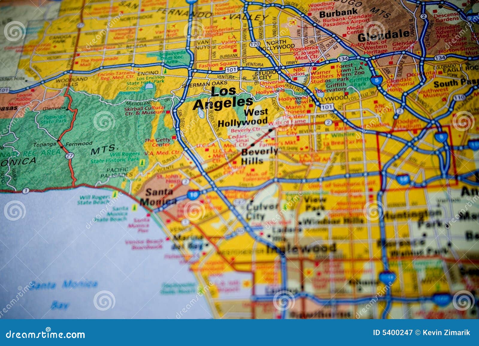 Mapa De Los Angeles Imagem De Stock Imagem De Encontrado 5400247