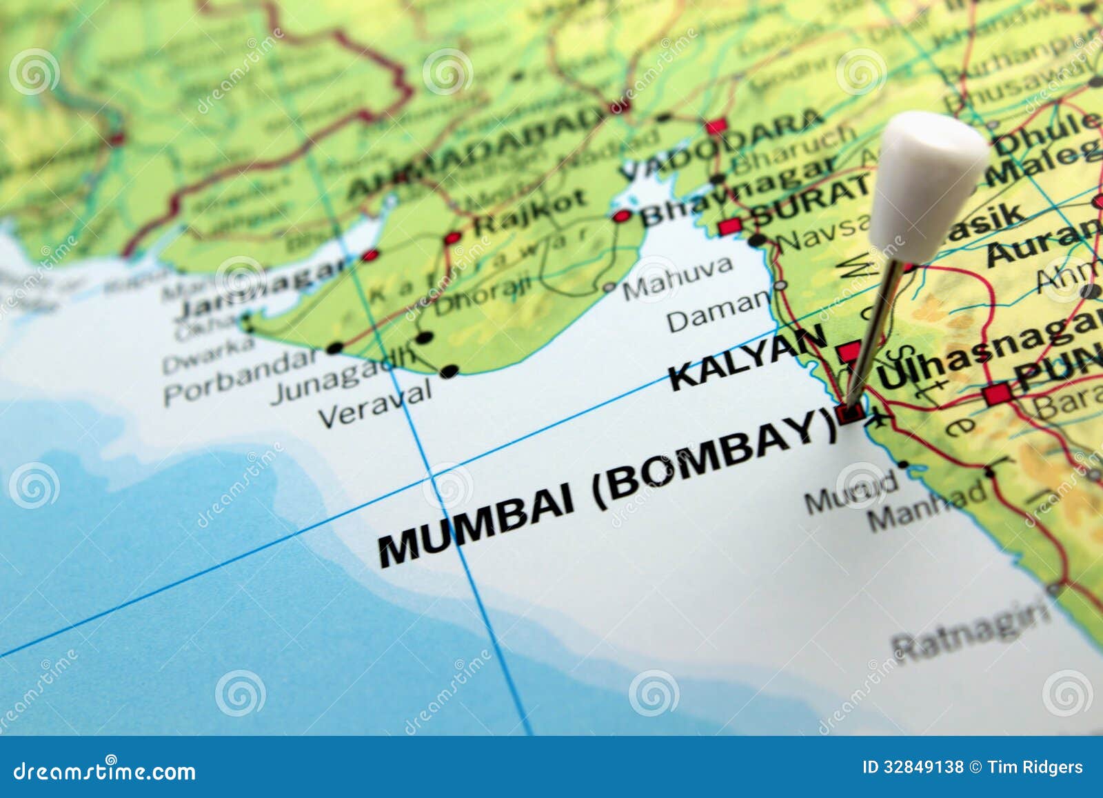 Mapa de Mumbai foto de stock. Imagem de pino, curso, projeto 32849138