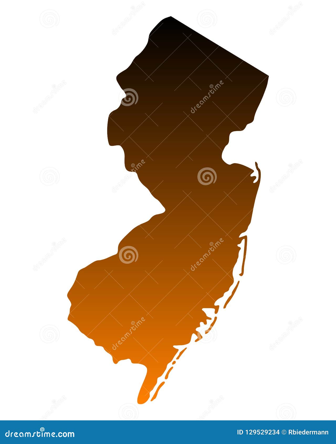 Mapa de New Jersey ilustración del vector. Ilustración de aislado