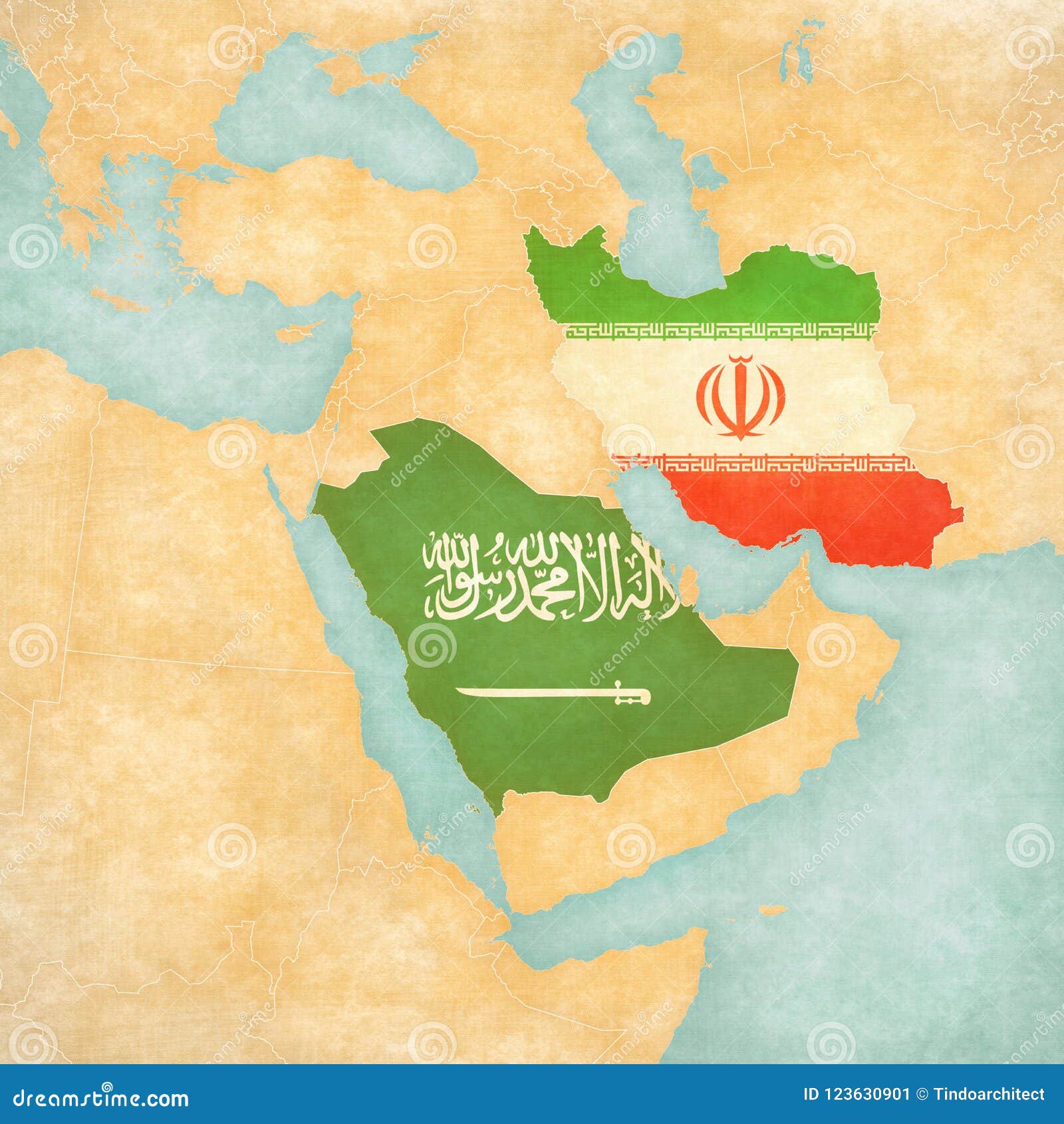 Disfraces batalla árabe Mapa De Oriente Medio - De La Arabia Saudita Y De Irán Stock de ilustración  - Ilustración de vendimia, oriente: 123630901