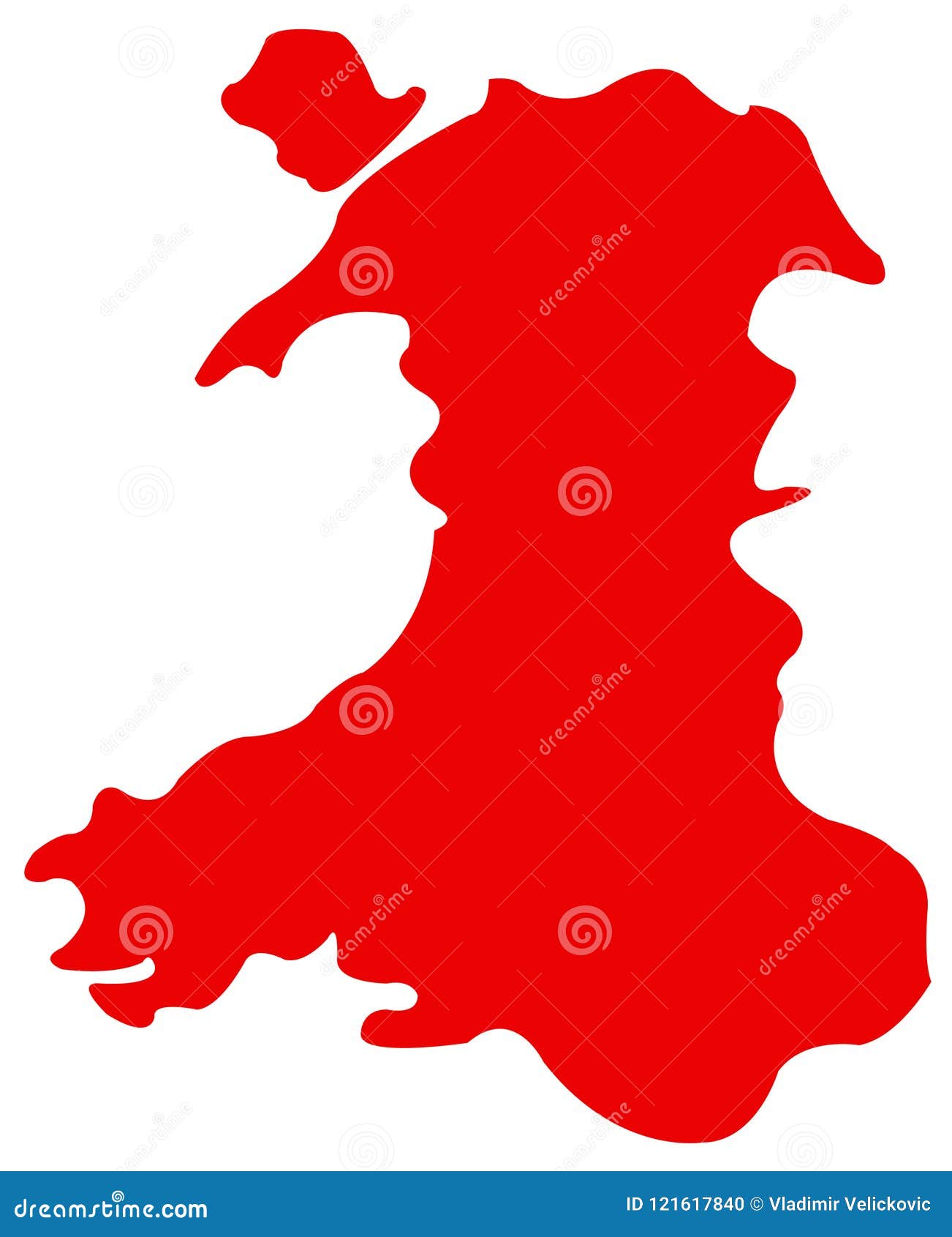Fichero del vector del mapa de País de Gales - país que es parte del Reino Unido y de la isla de Gran Bretaña