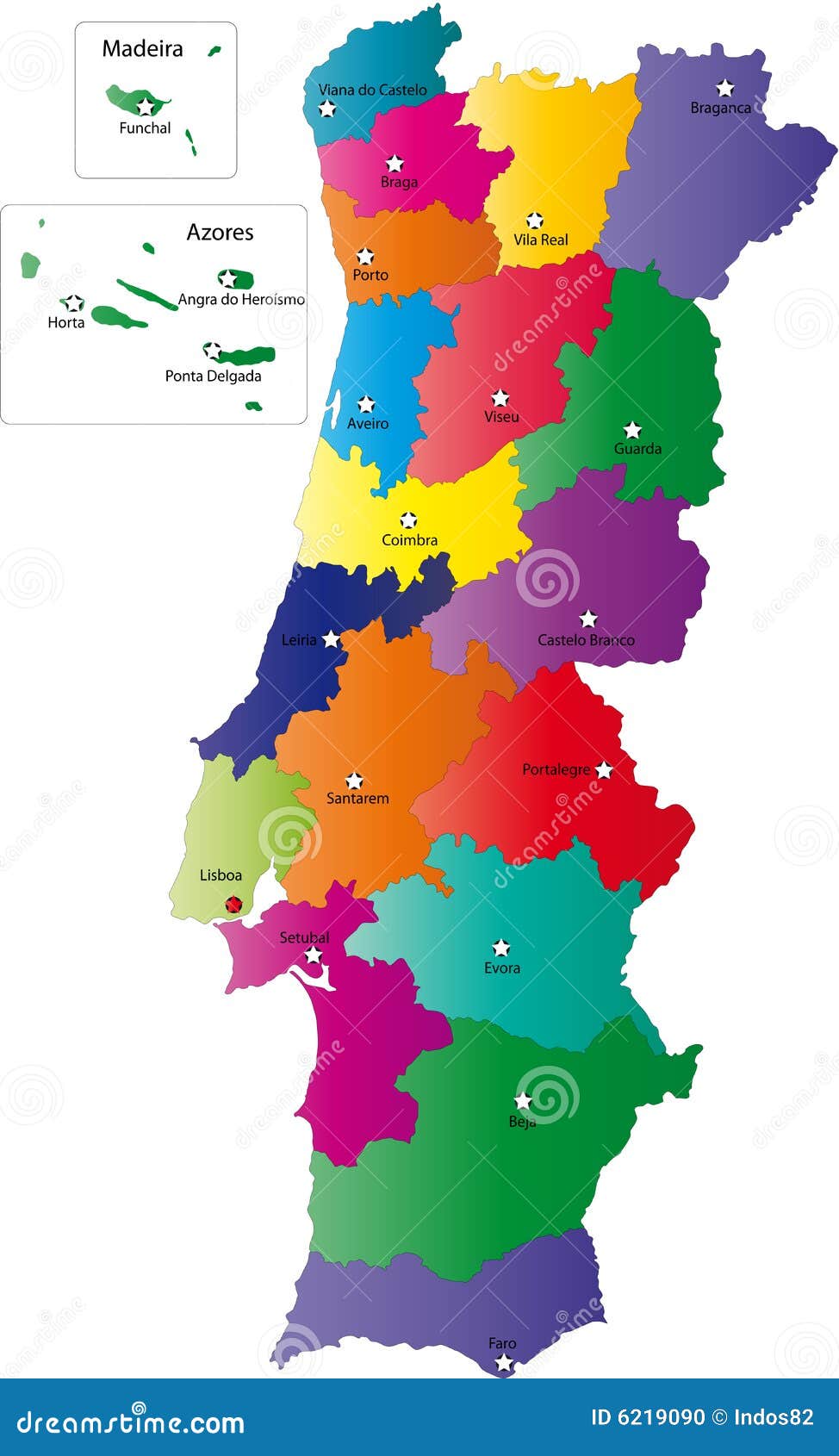 Mapa de Portugal ilustração do vetor. Ilustração de