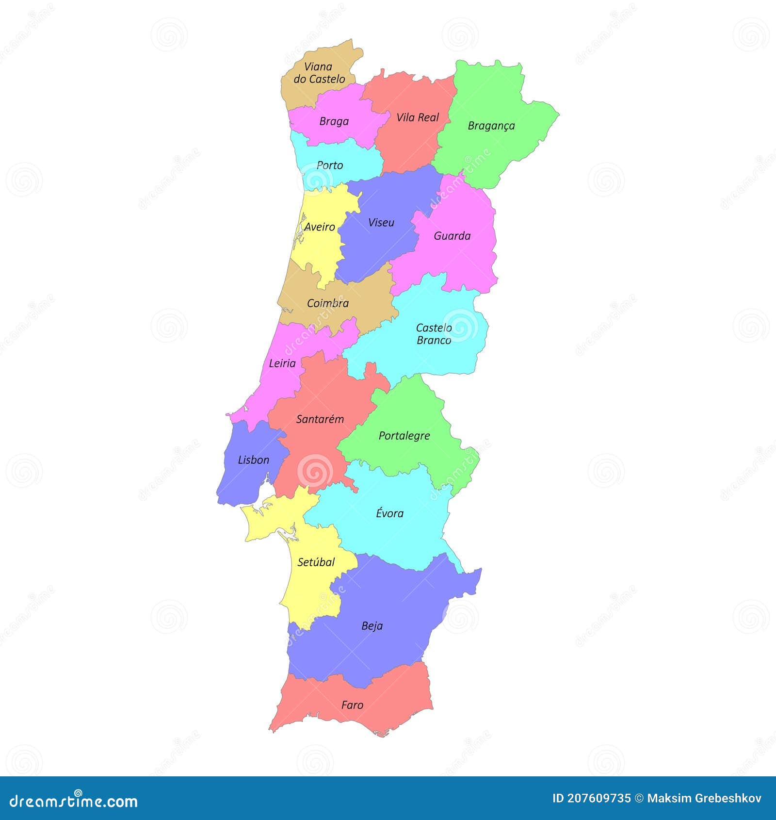 Mapa Portugal Regiões