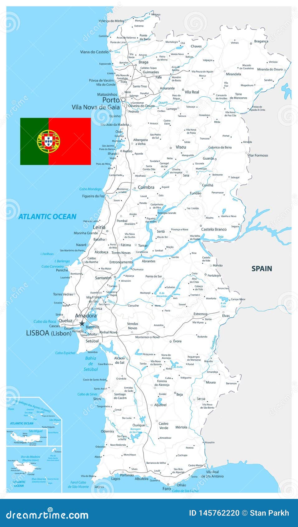 Mapa das cidades de Portugal: principais cidades e capital de Portugal