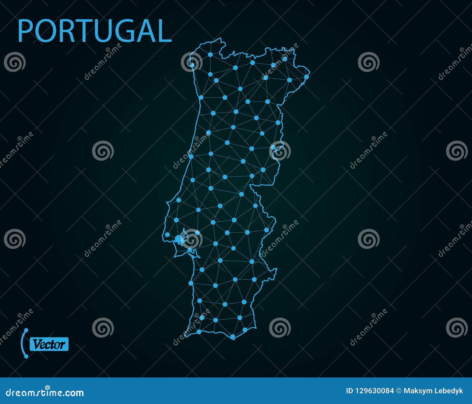 Mapa de Portugal Districs ilustração do vetor. Ilustração de real - 1475805