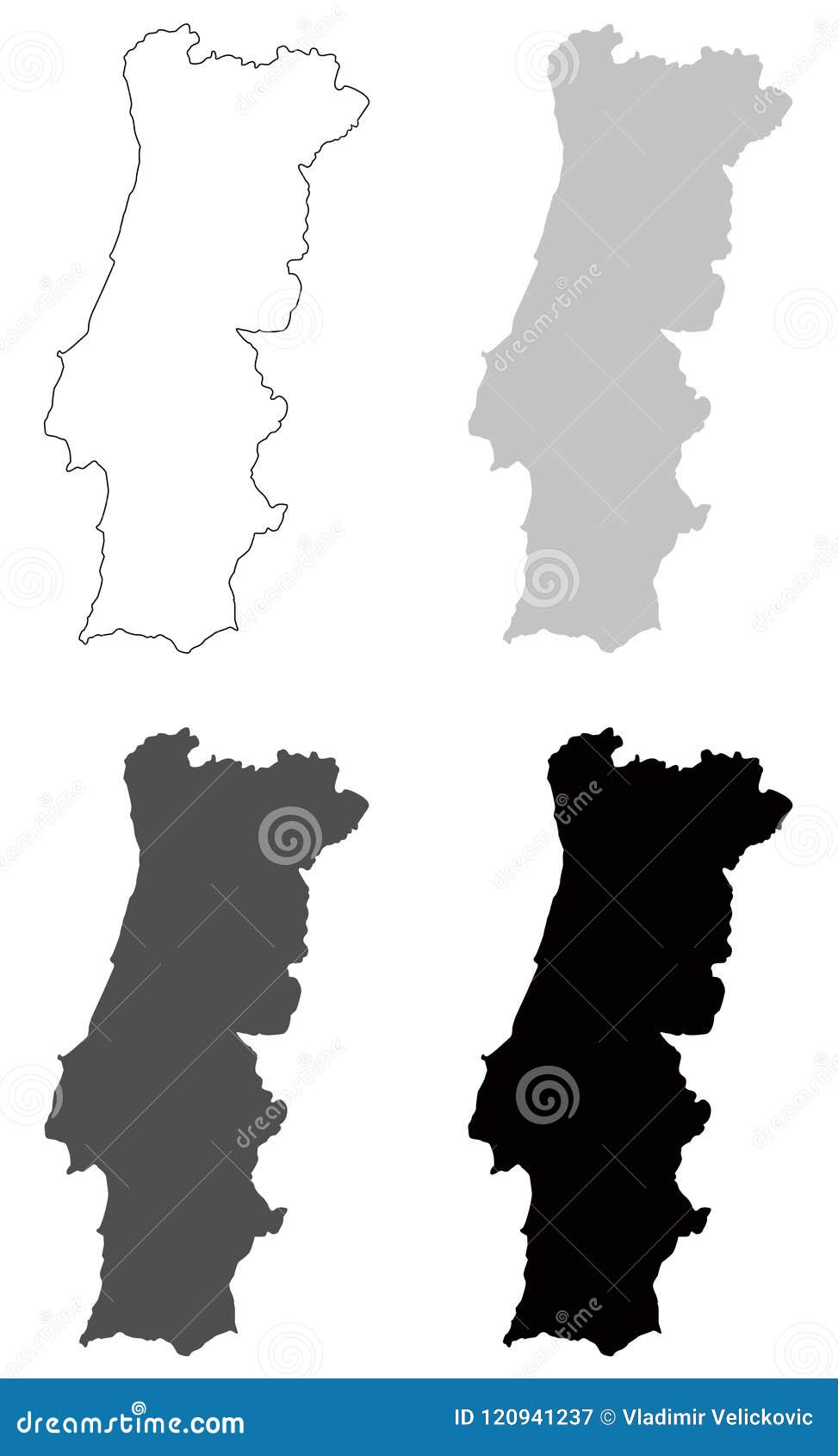 Mapa De Portugal - País Na Península Ibérica Em Europa Do Sudoeste