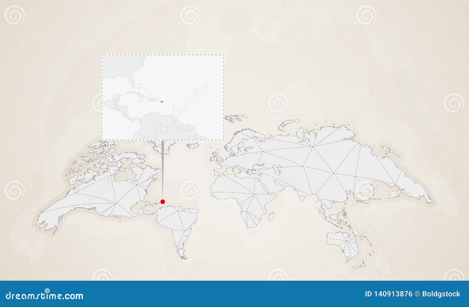 Mapa De Puerto Rico Con Los Paises Vecinos Fijados En Mapa Del Mundo Ilustracion Del Vector Ilustracion De Blanco Rico