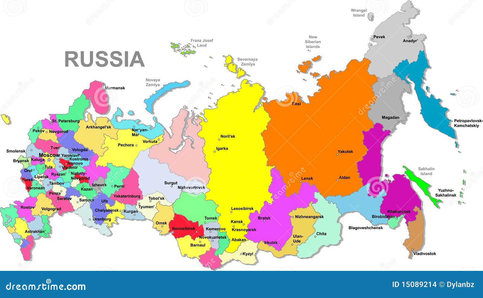 Mapa de Rússia ilustração do vetor. Ilustração de curso - 15089214