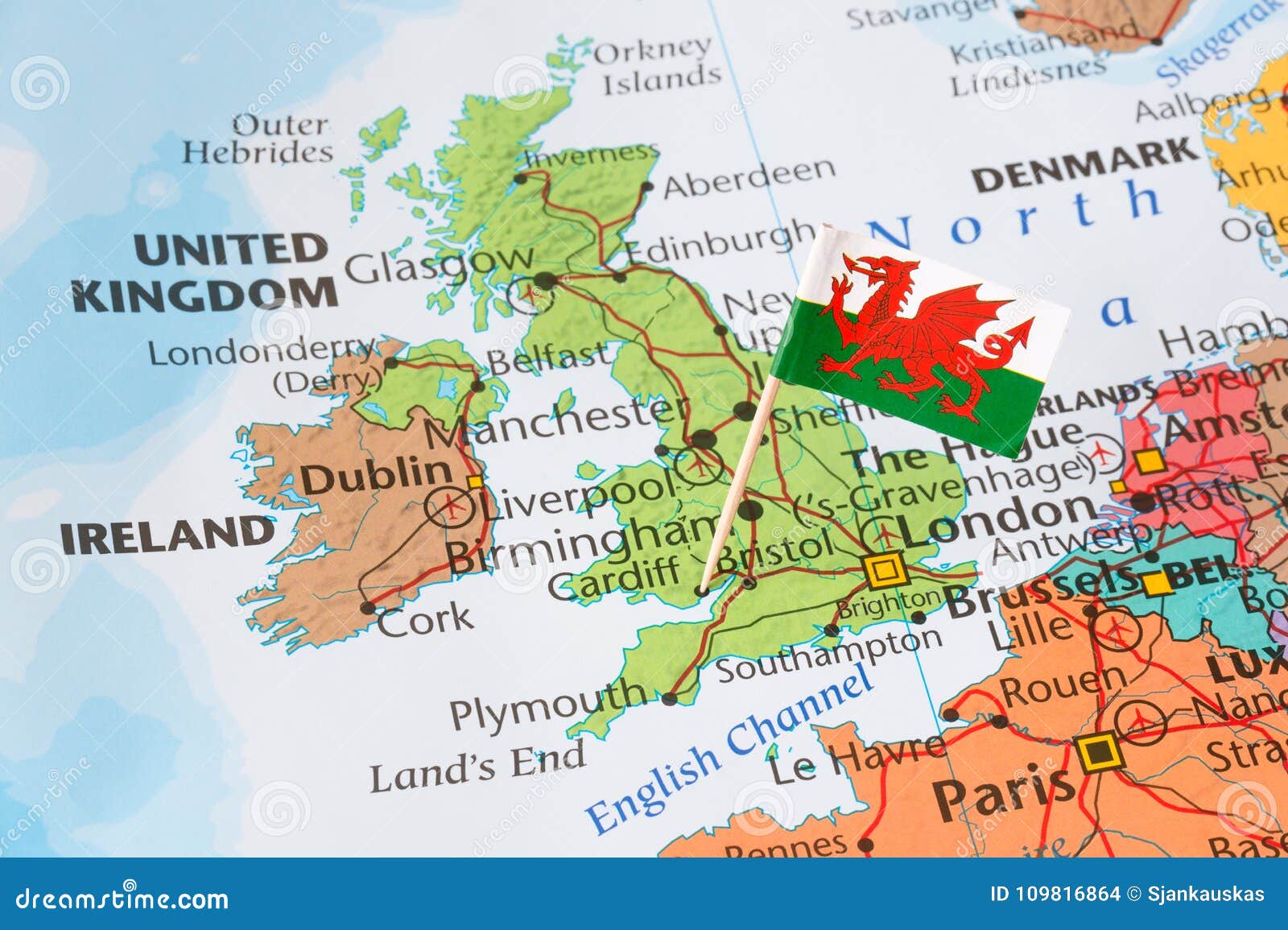 Mapa De Reino Unido Bandera De Pais De Gales Concepto Del Brexit Foto De Archivo Imagen De Parte Apuntar 109816864