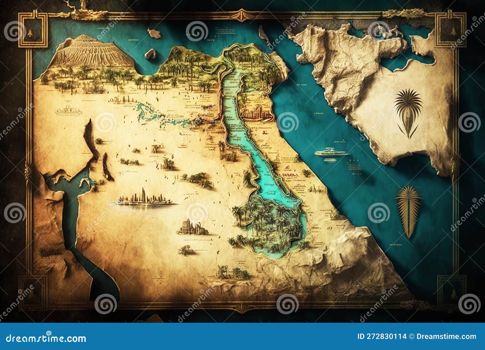 Mapa del antiguo egipto. stock de ilustración. Ilustración de generativo -  272830114, image size:1600x1156