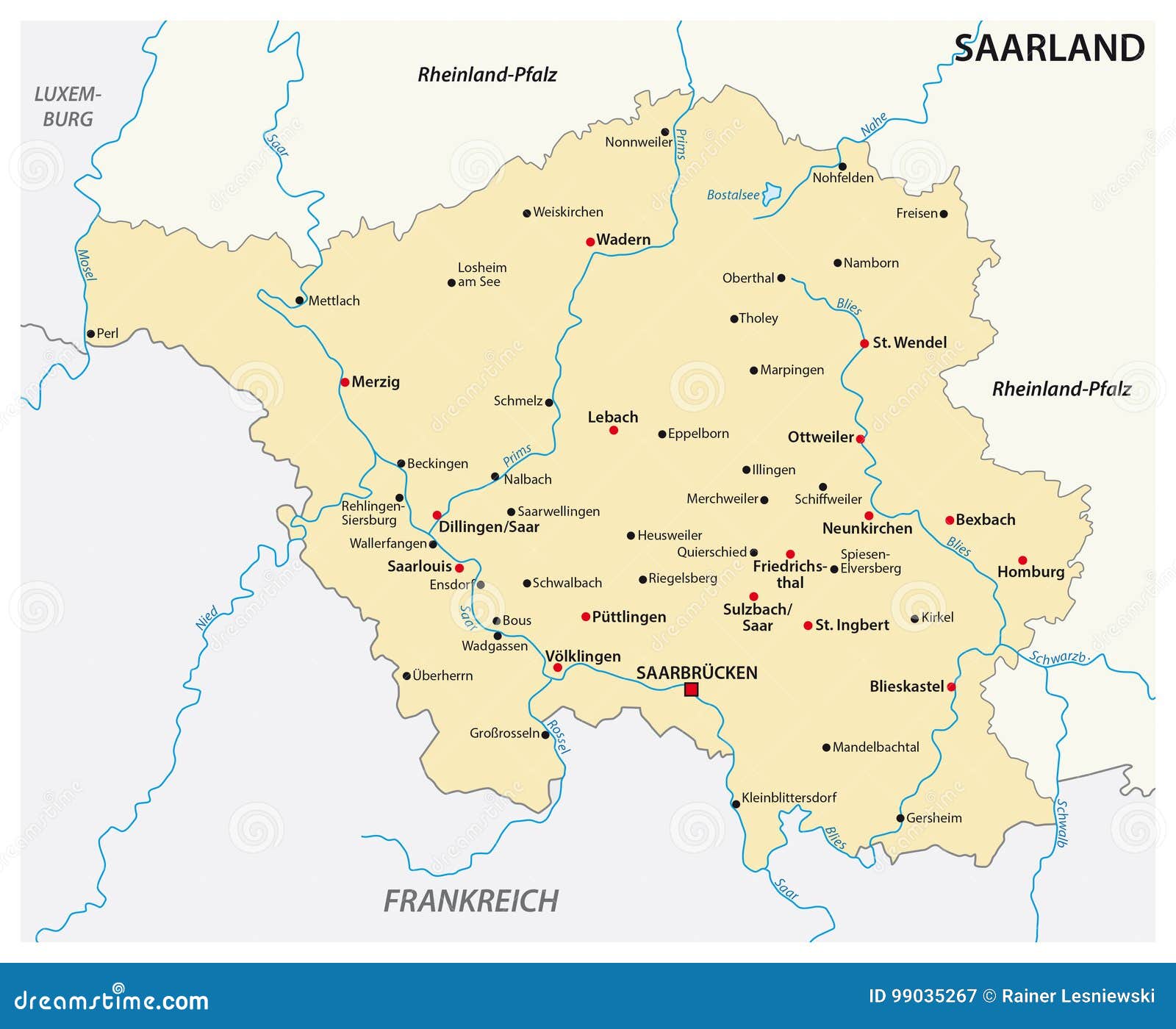 Sarre allemagne carte