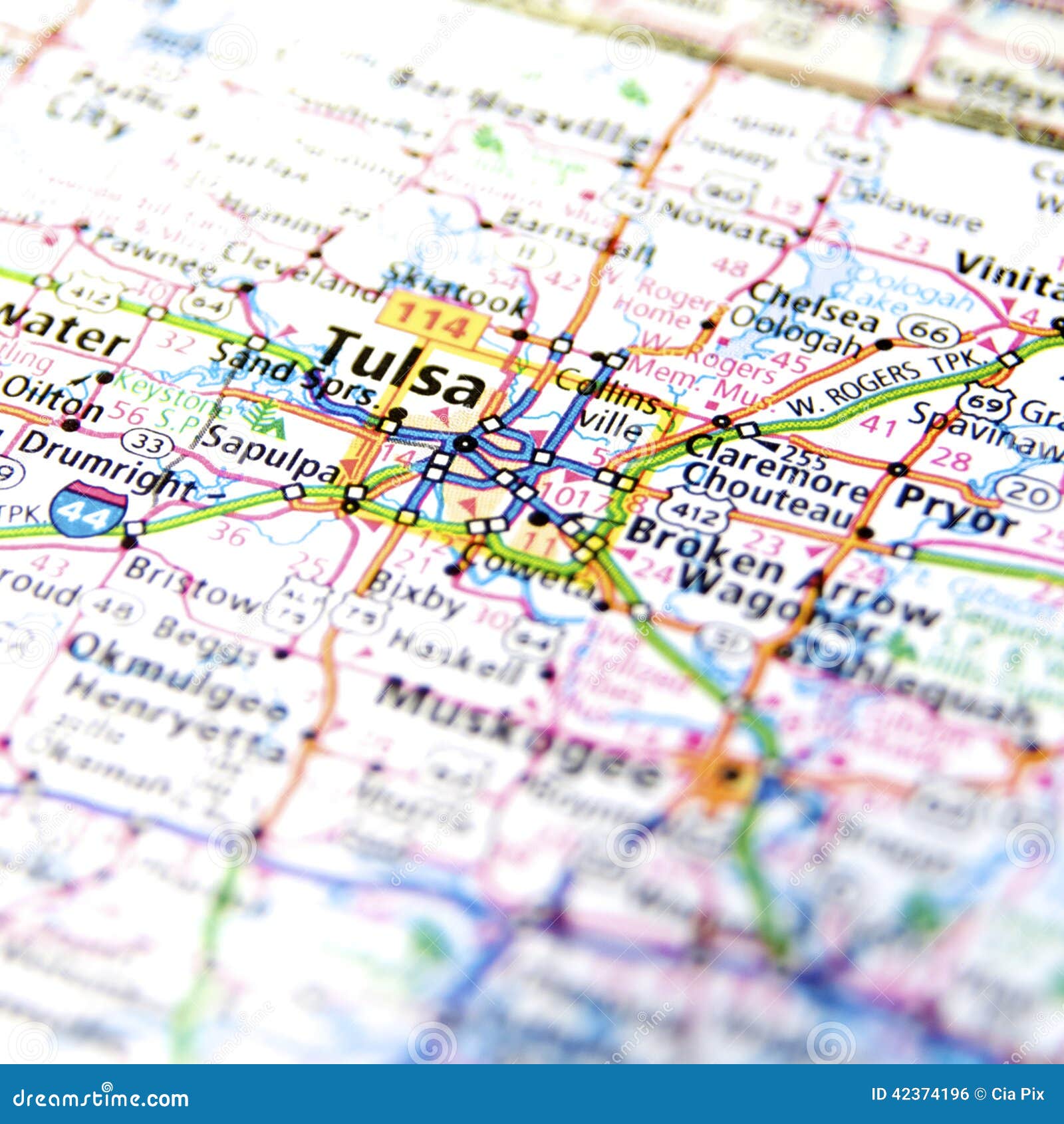 Mapa De Tulsa Oklahoma Mapa Del Viaje De Oklahoma Alrededor De Tulsa Foto De Archivo - Imagen De  Atlas, Carretera: 42374196