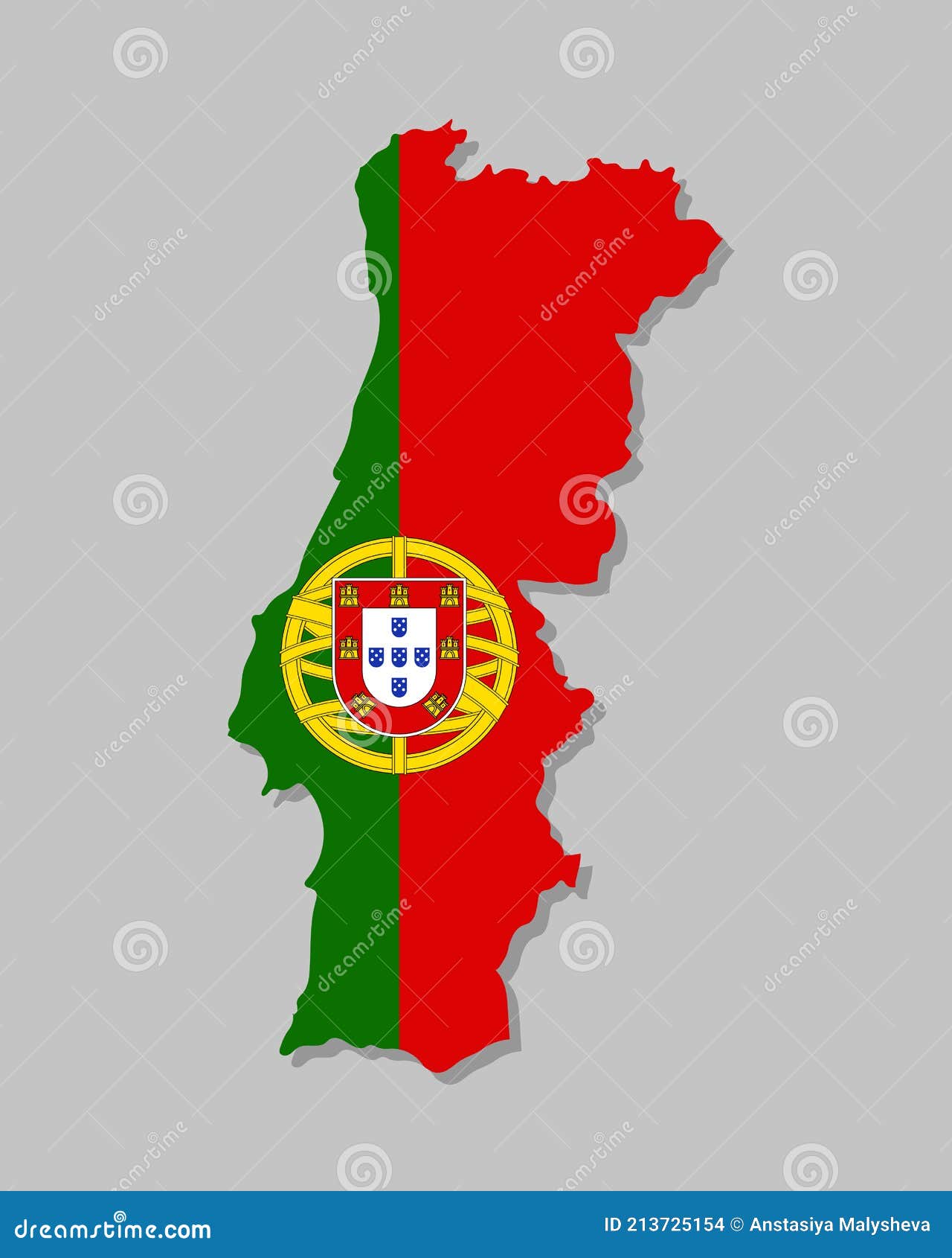 Mapa Detalhado De Portugal Com Pavilhão. Ilustração do Vetor