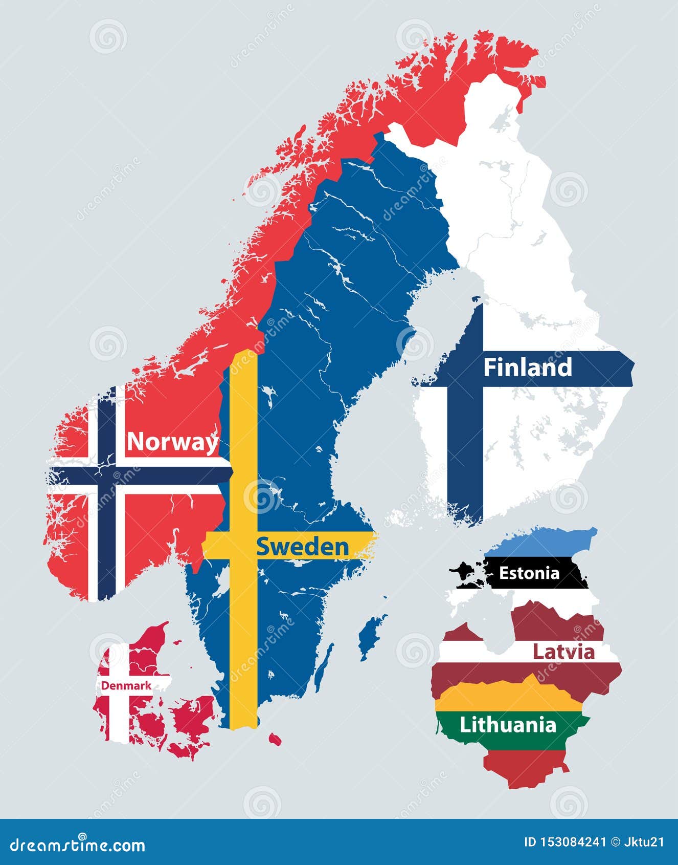 Mapa Da Península Escandinava Ilustração do Vetor - Ilustração de colorido,  continente: 183931830