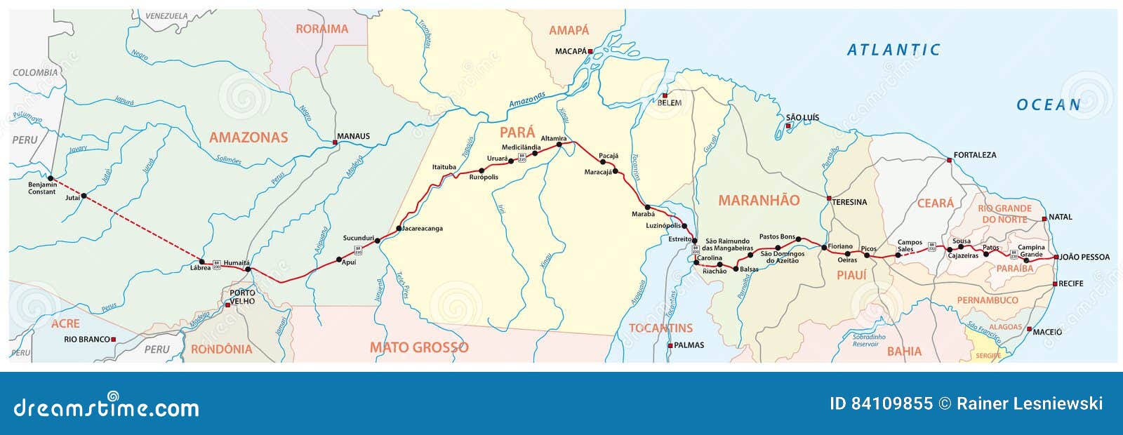 Mapa Do BR Brasileiro 230 De Transica Da Estrada EPS Ilustração do  Vetor - Ilustração de leste, estrada: 84109855