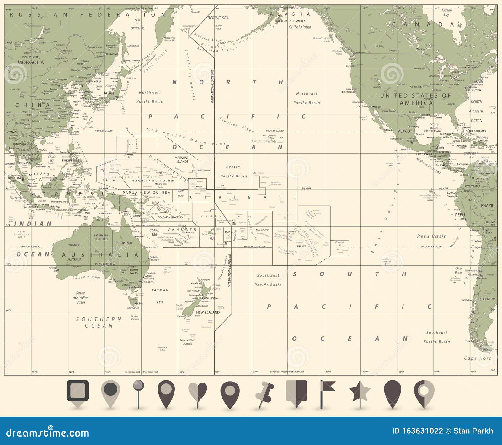 Portugal Mapa político Cor vintage imagem vetorial de Cartarium