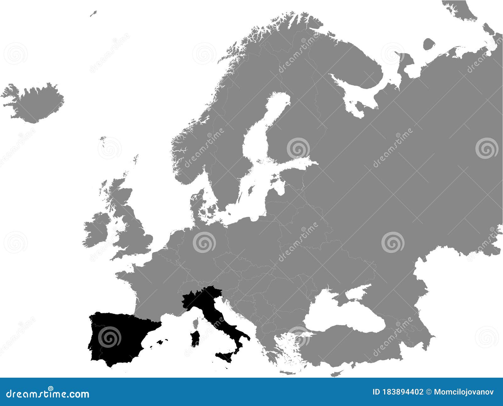 Mapa Do Sul Da Europa. Grécia Espanha Portugal Itália Mapeia Com Regiões.  Ilustração do Vetor - Ilustração de europa, europeu: 281580169