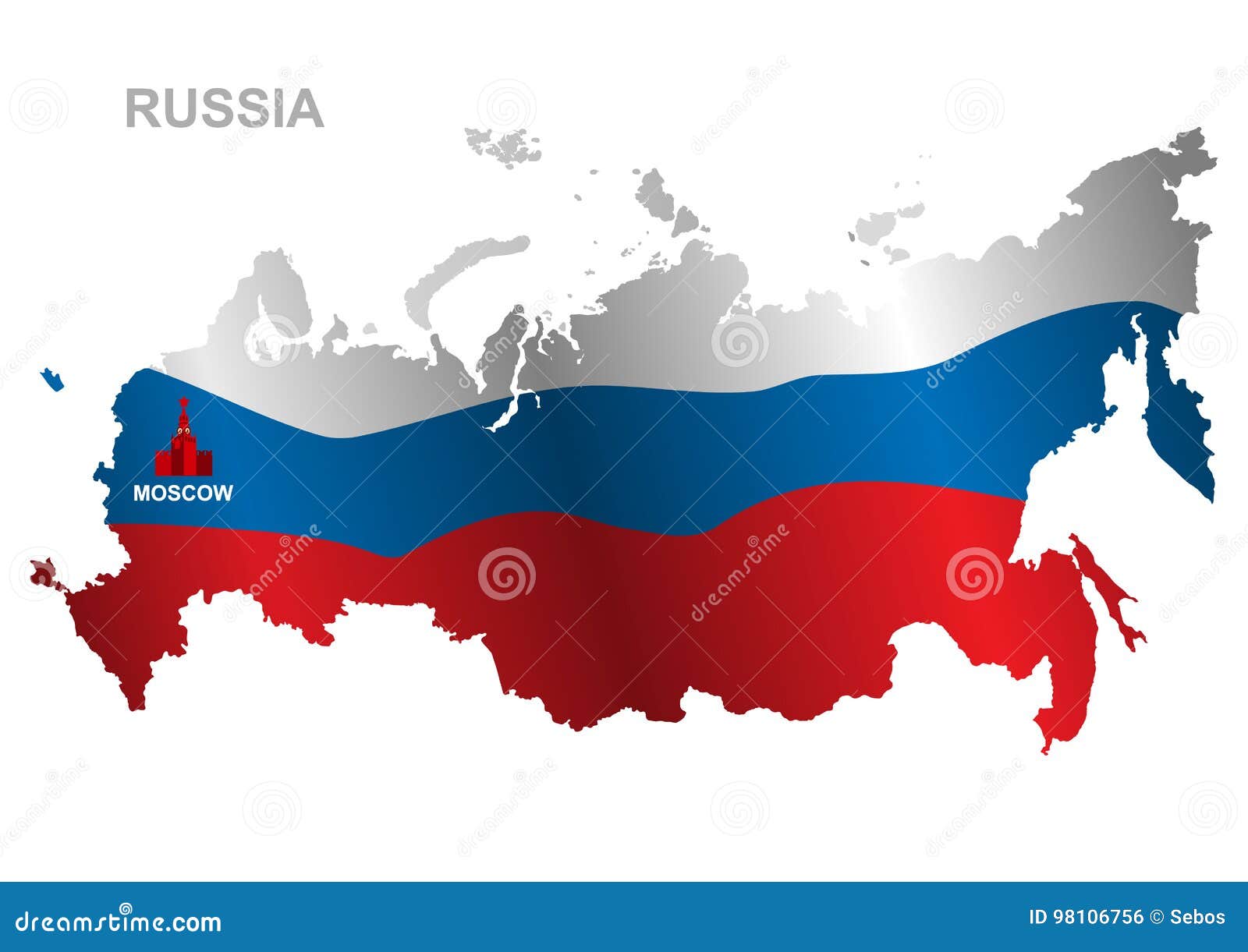 Mapa Do Vetor Da Federação Russa Bandeira De Rússia Ilustração do Vetor -  Ilustração de fundo, azul: 98106756