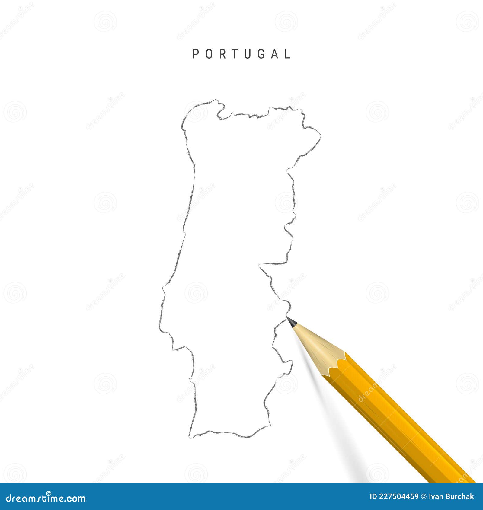desenho à mão livre do mapa de portugal no fundo branco. 6897864 Vetor no  Vecteezy