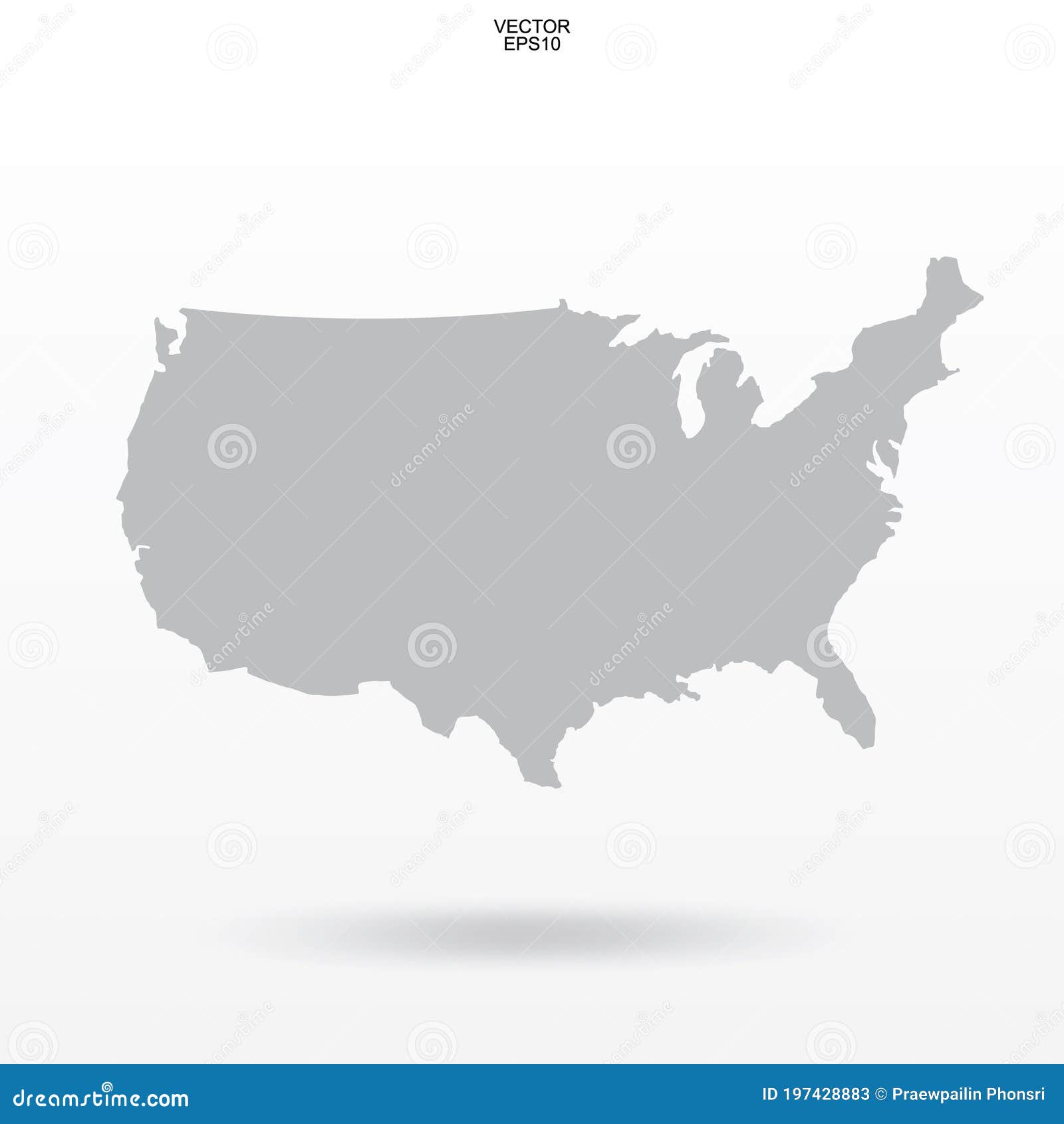 Mapa Dos EUA Contorno Do Mapa Estados Unidos Da América Em Fundo Branco  Com Sombra Suave Vetor Ilustração Stock - Ilustração de estados,  naturalize: 197428883