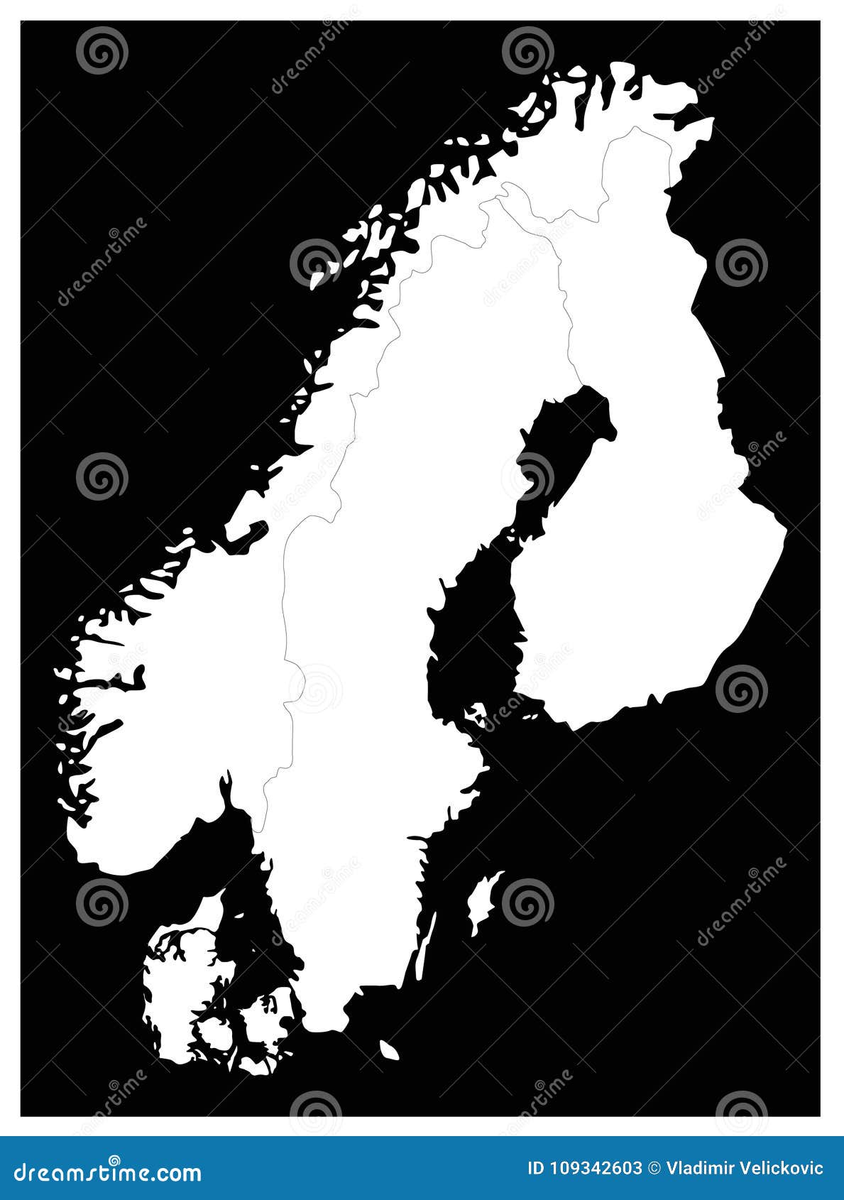 Região Do Norte Da Europa. Mapa Dos Países Da Escandinávia