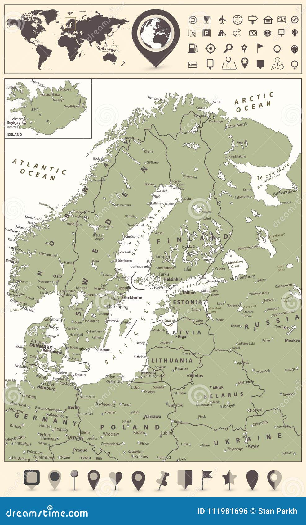 Escandinávia, Uma Sub-região Do Mapa Político Do Norte Da Europa Ilustração  do Vetor - Ilustração de atlas, jutland: 249968413