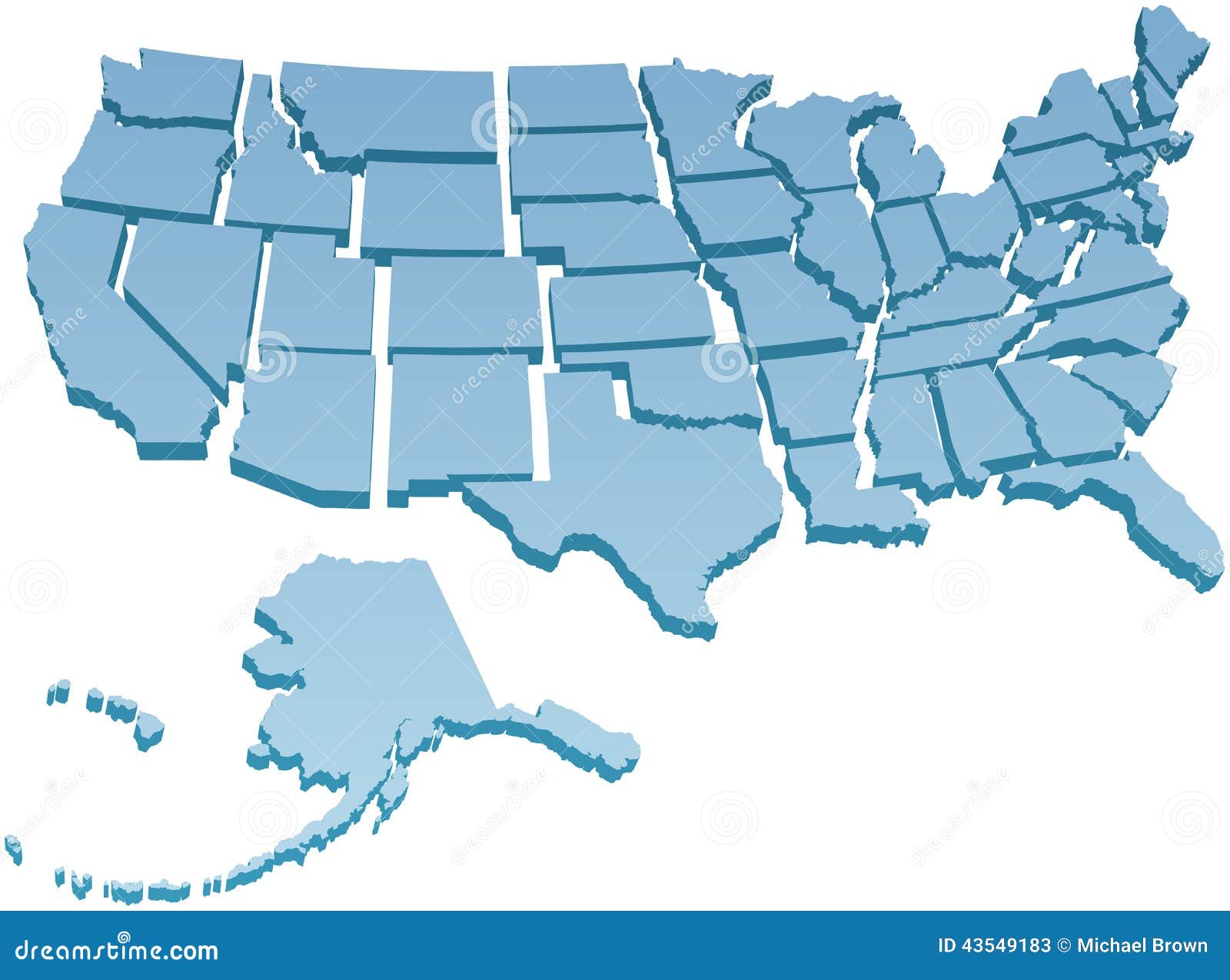 Mapa De EE. UU., Estados Unidos Separados Ilustración del Vector -  Ilustración de alaska, california: 43549183, image size:1600x1275