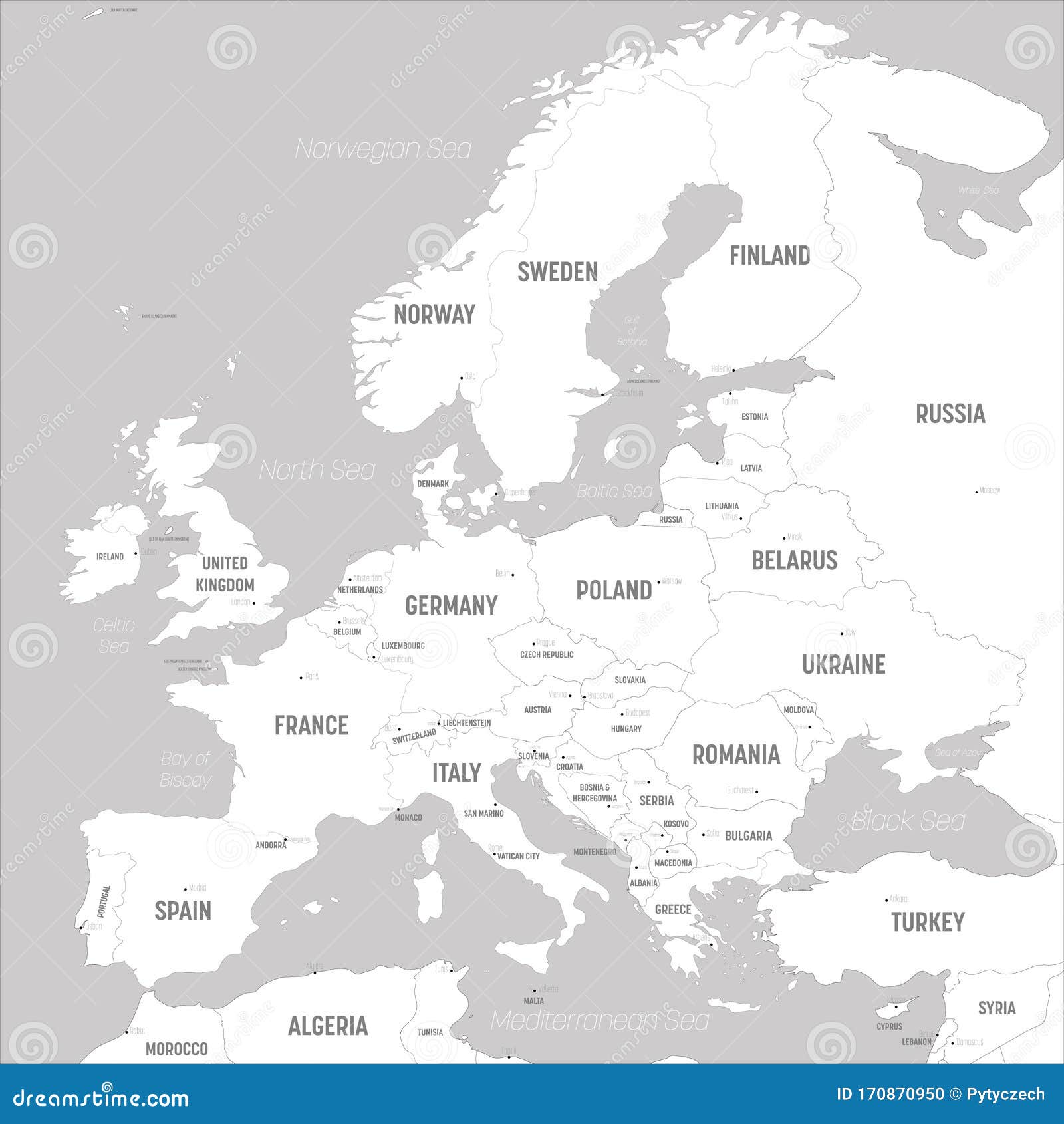 Mapa Político da Europa - Paises Europeus