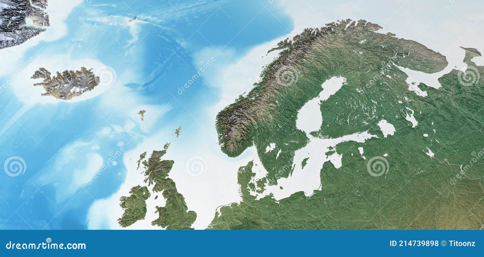 Mapa do norte da europa com fronteiras dos países da escandinávia