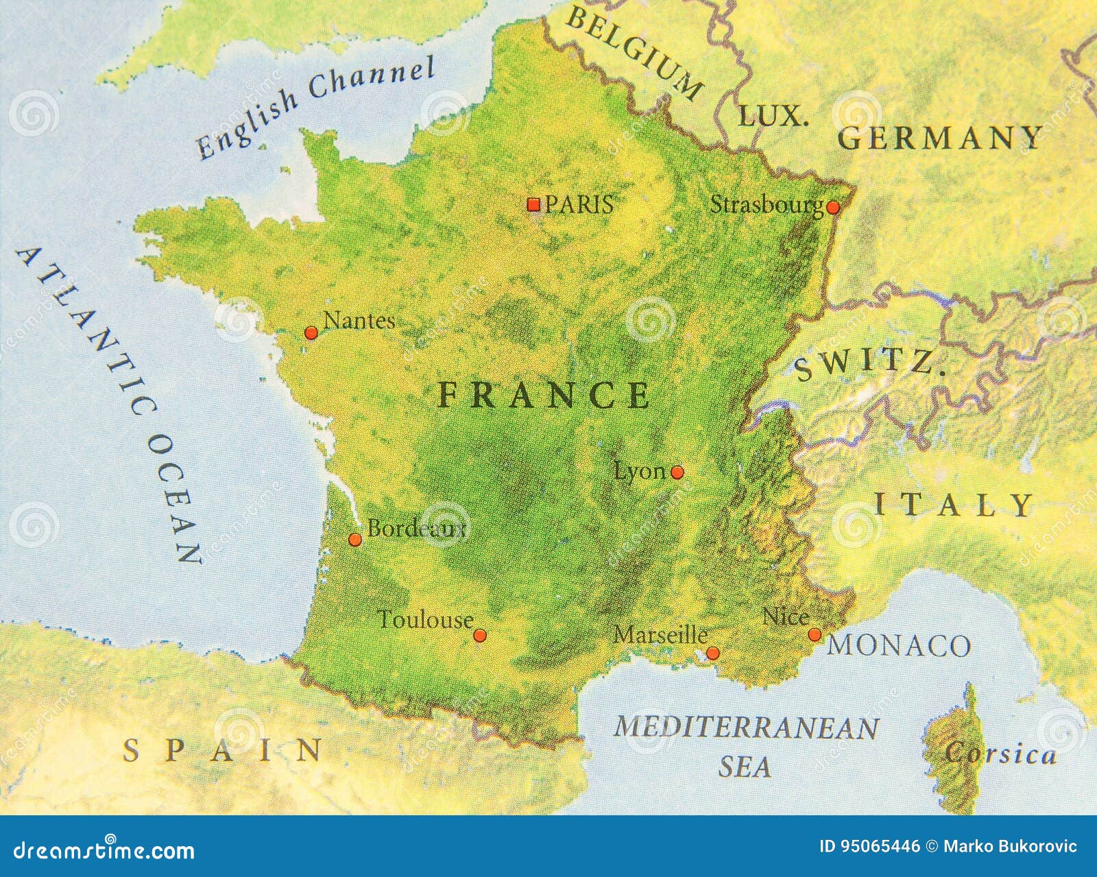 mapa francia geografico Mapa Geográfico Del Cierre De Francia Del País Europeo Foto de 