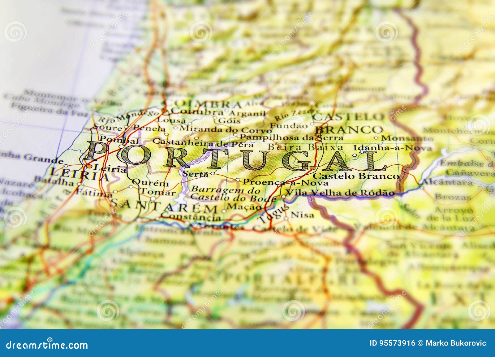 Mapa Geográfico Do País Europeu Portugal Com Cidades Importantes