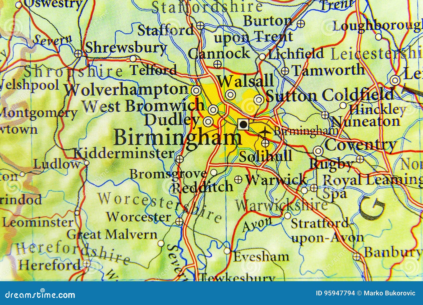 Mapa Geográfico Do País Europeu Reino Unido Com Cidade De Birmingham