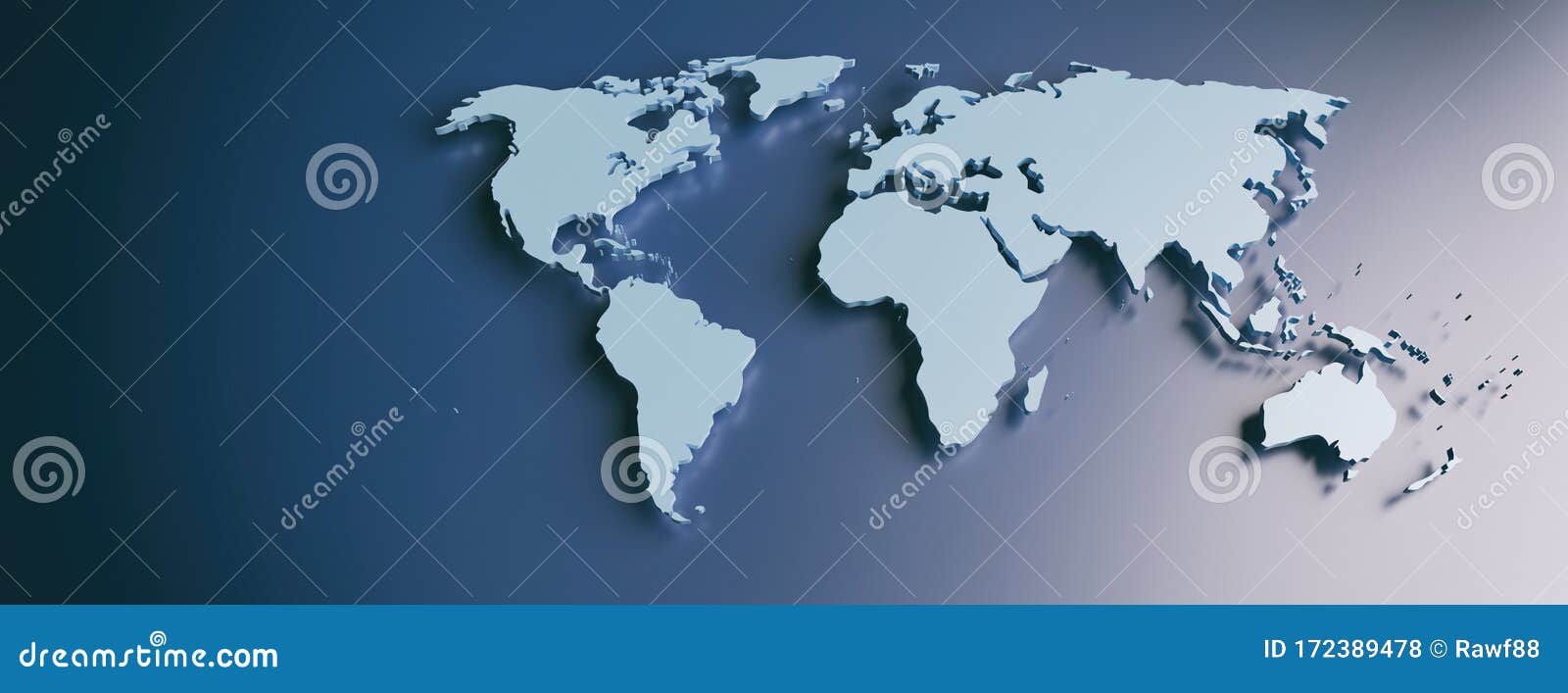 Mapa mundi por continentes en verde y azul Stock Vector