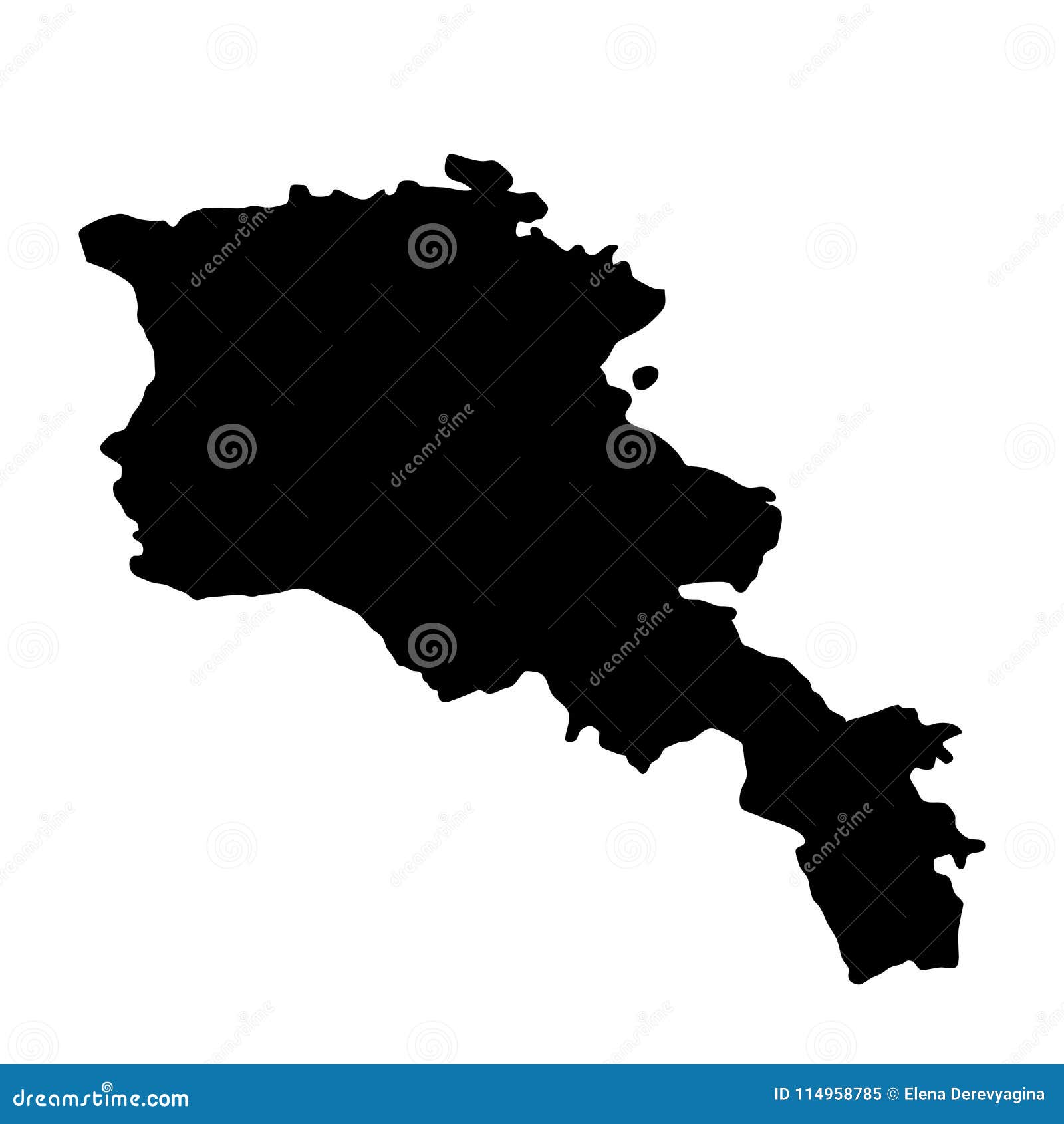 Mapa negro de las fronteras del país de la silueta de Armenia en el backgro blanco. Mapa negro de las fronteras del país de la silueta de Armenia en el fondo blanco del ejemplo del vector