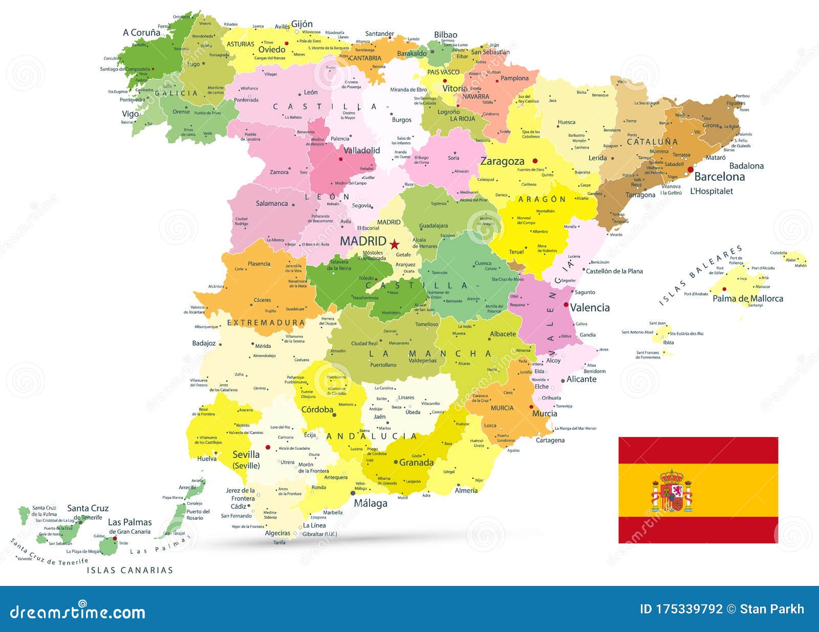 Esboço do mapa de Portugal (distritos em camadas separadas ) vetor