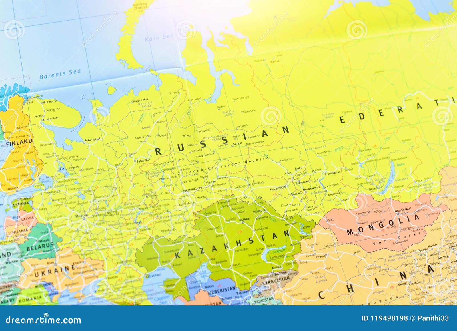 Federação Russa Detalhada Mapa Político - Arte vetorial de stock e