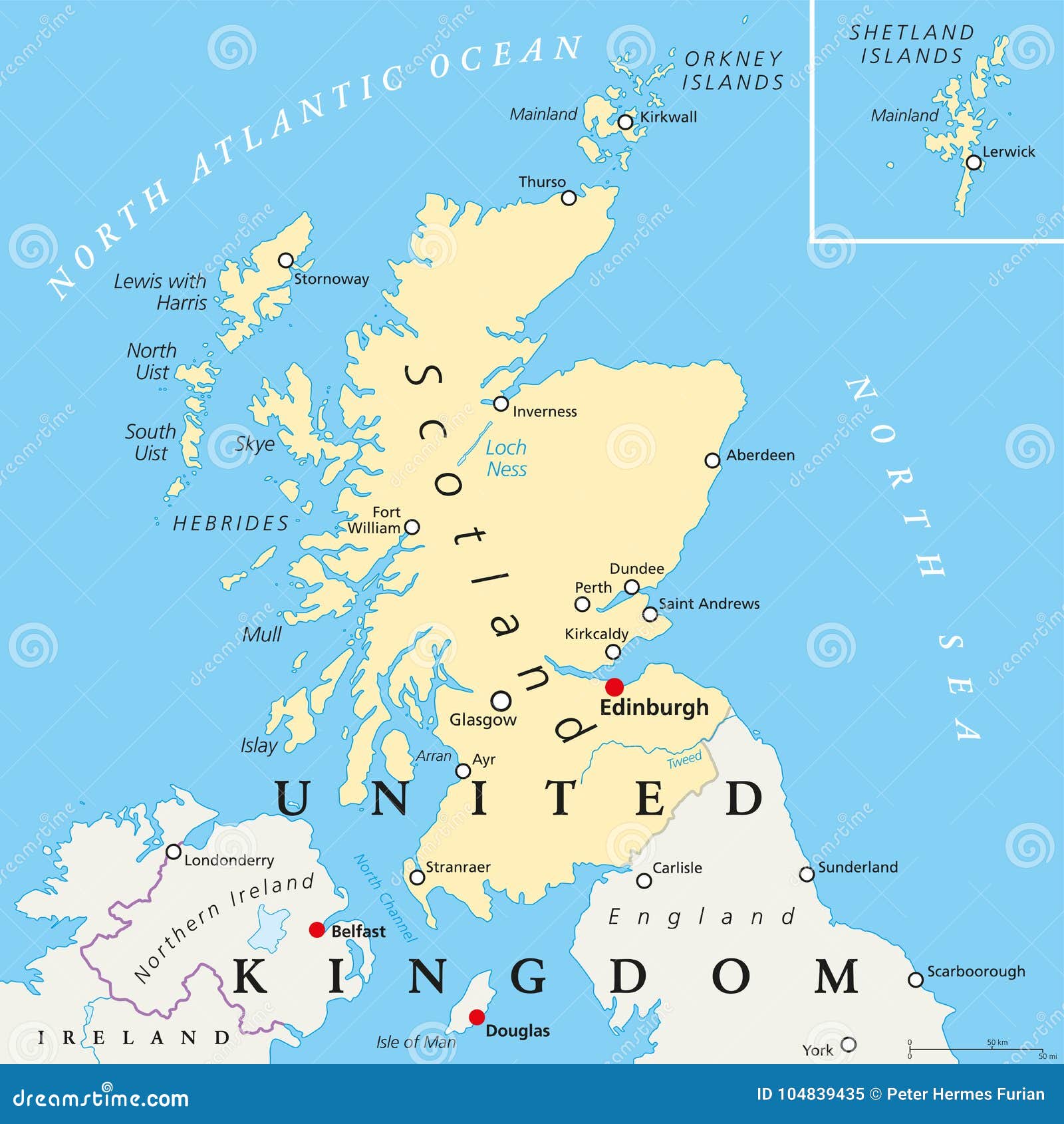escocia mapa politico Mapa político de Escocia ilustración del vector. Ilustración de 