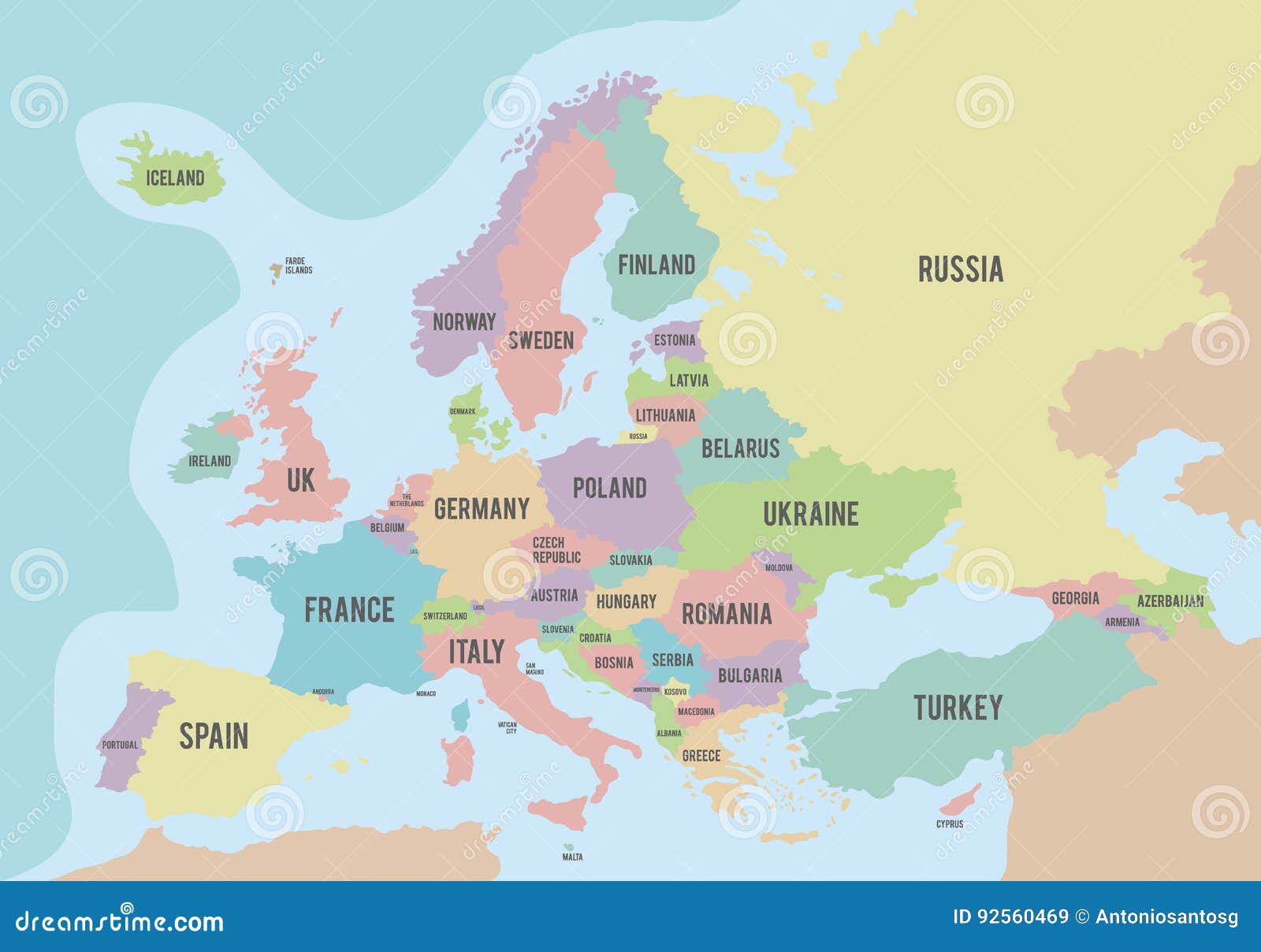 Mapa Político da Europa, Mapas Geográficos dos Países