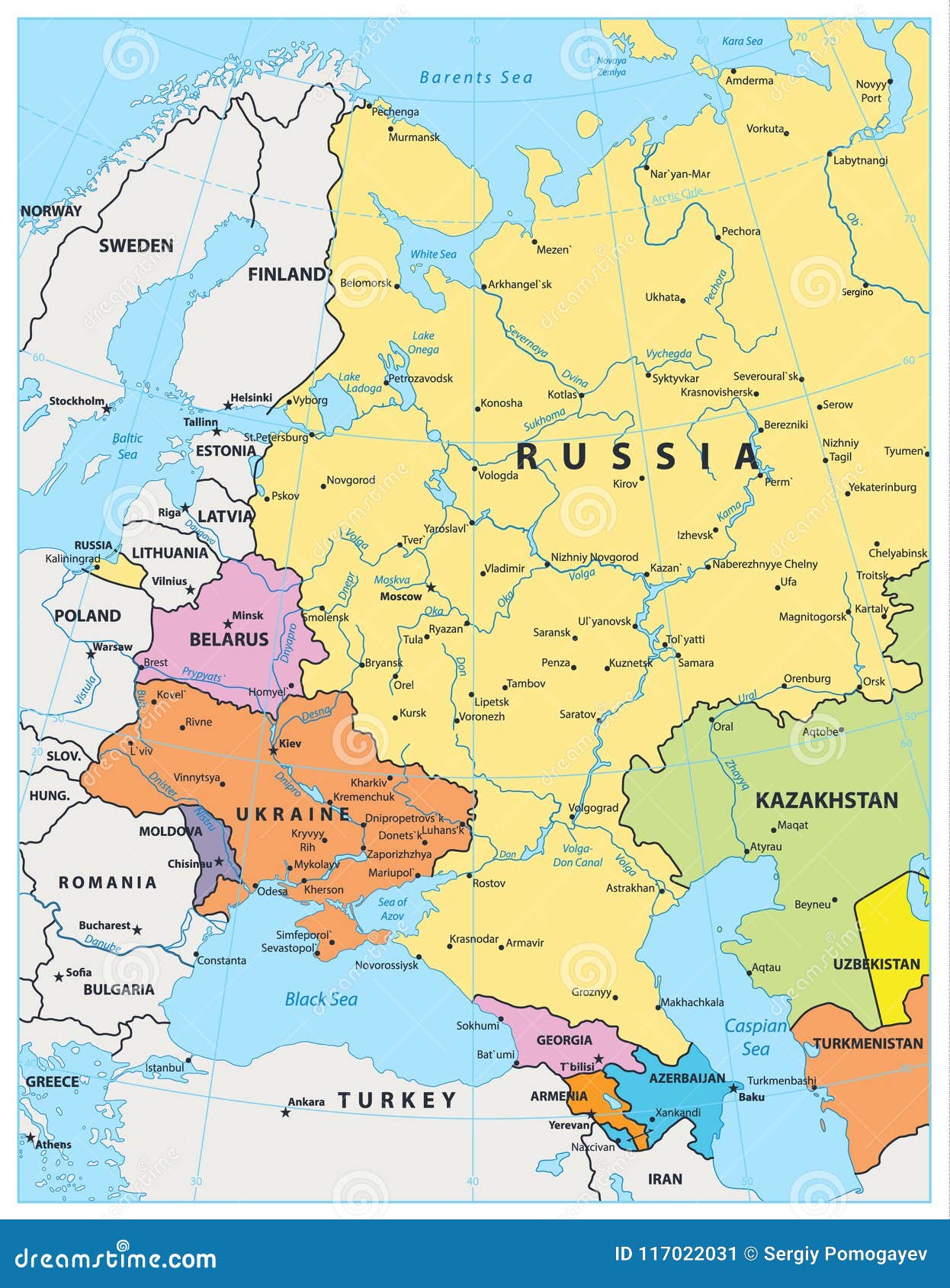 Mapa Politico De Europa Oriental Ilustracion Del Vector Ilustracion De Politico Europa