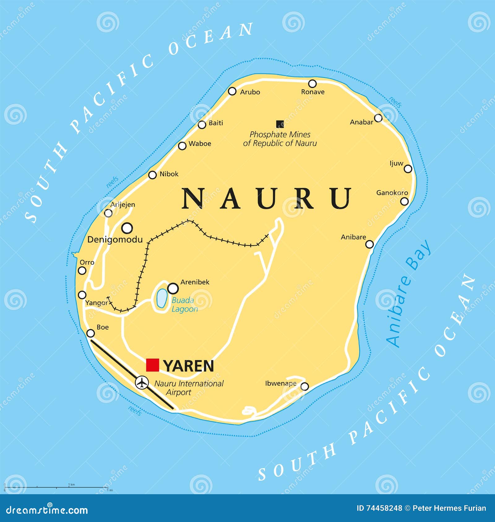 nauru mapa Mapa político de Nauru ilustración del vector. Ilustración de  nauru mapa