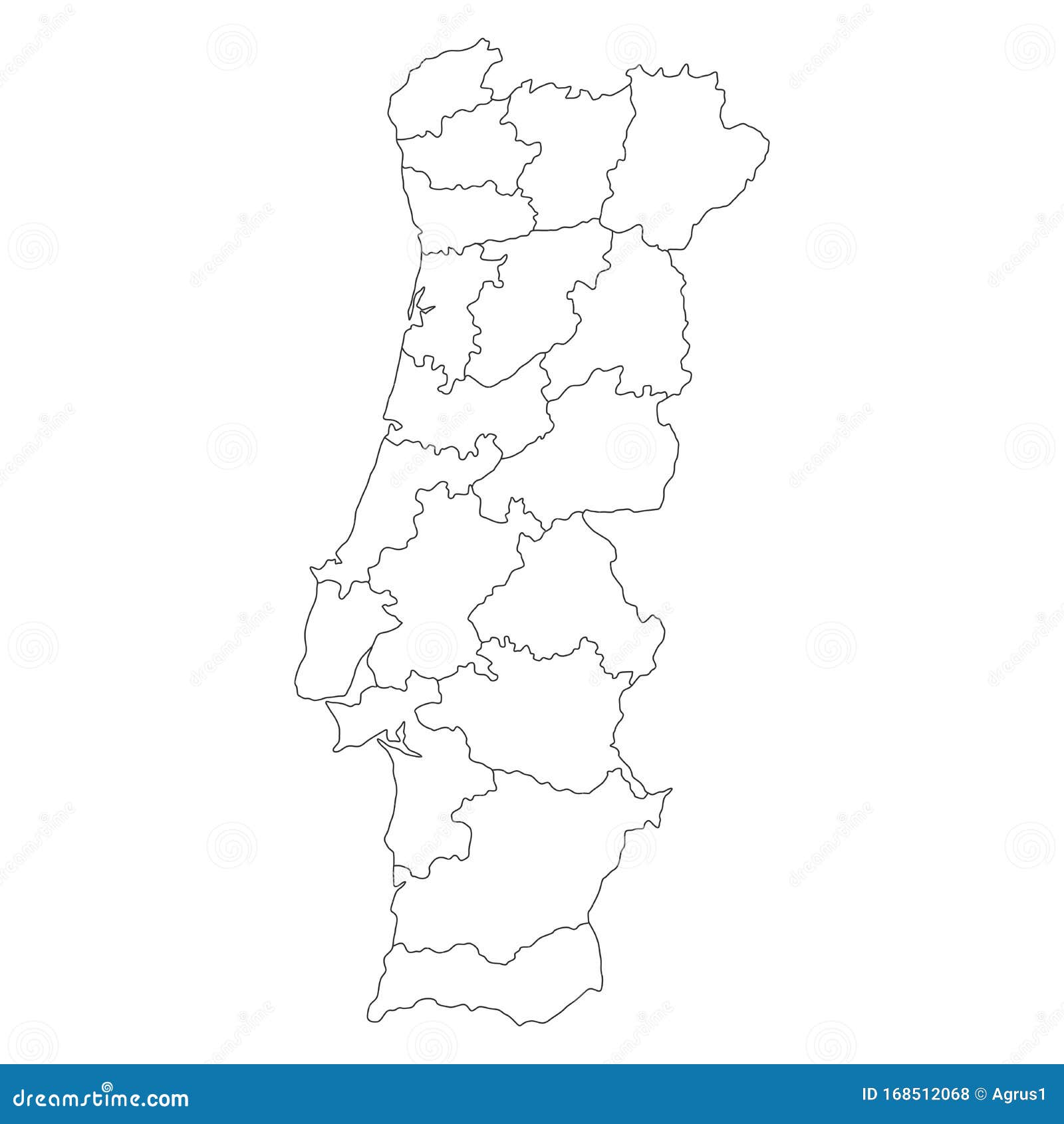 conjunto de mapa de política purtugal isolado no fundo branco 9333997 Vetor  no Vecteezy