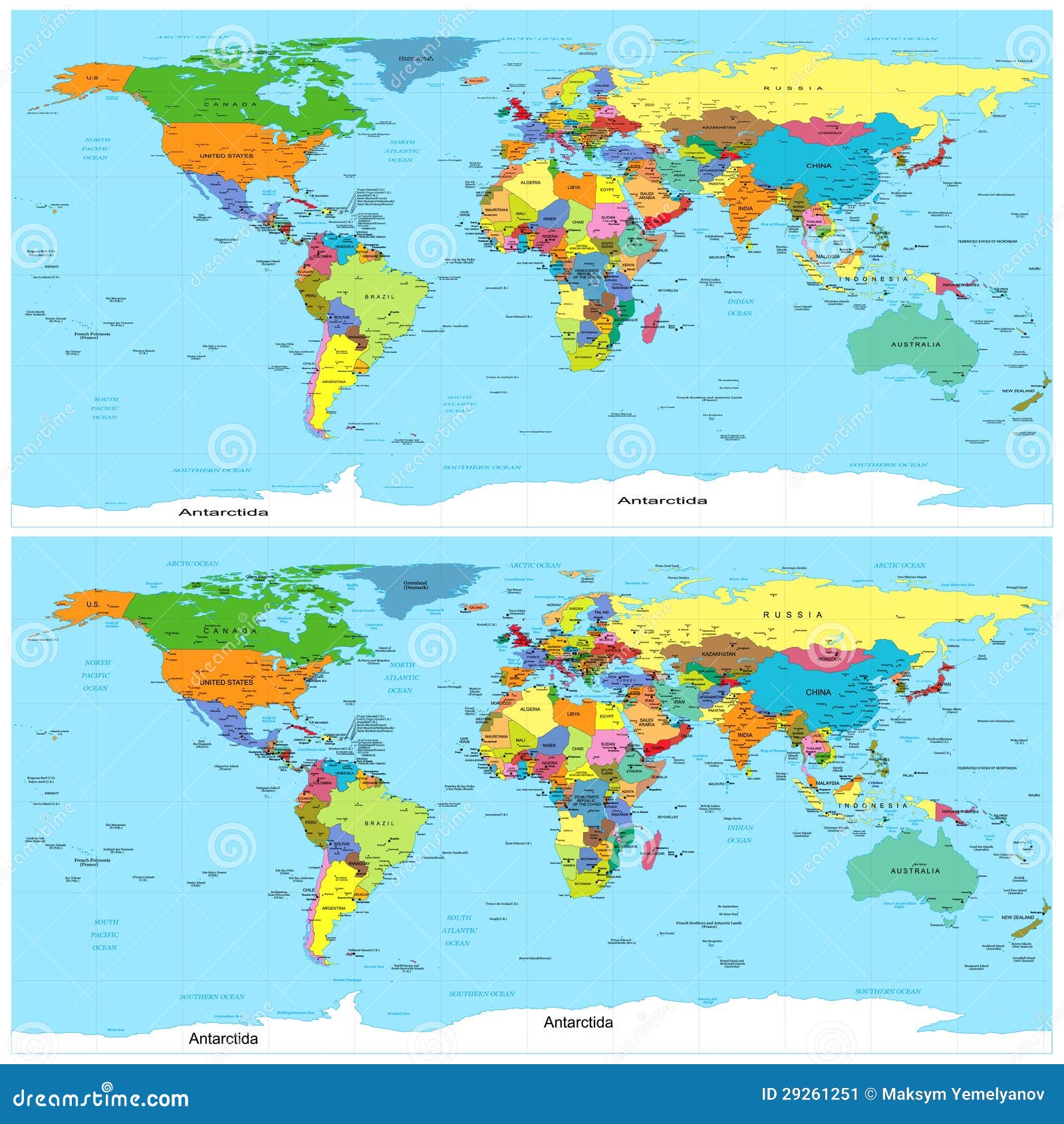 Mapa Político Del Mundo. Vector. Torcido Para El Uso En Los Editores 3D.  Stock de ilustración - Ilustración de oriente, correspondencia: 29261251