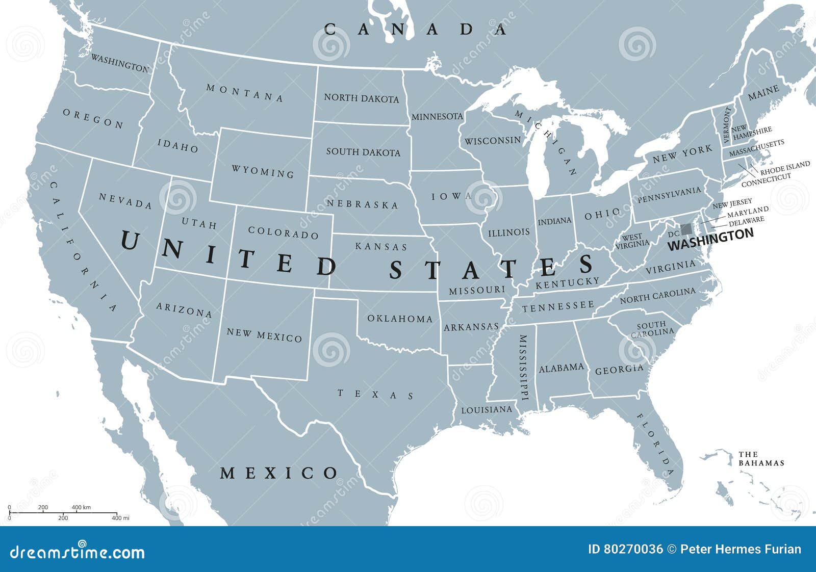 Mapa Político Do Estados Unidos Da América Dos EUA Ilustração do Vetor -  Ilustração de estados, geografia: 80270036