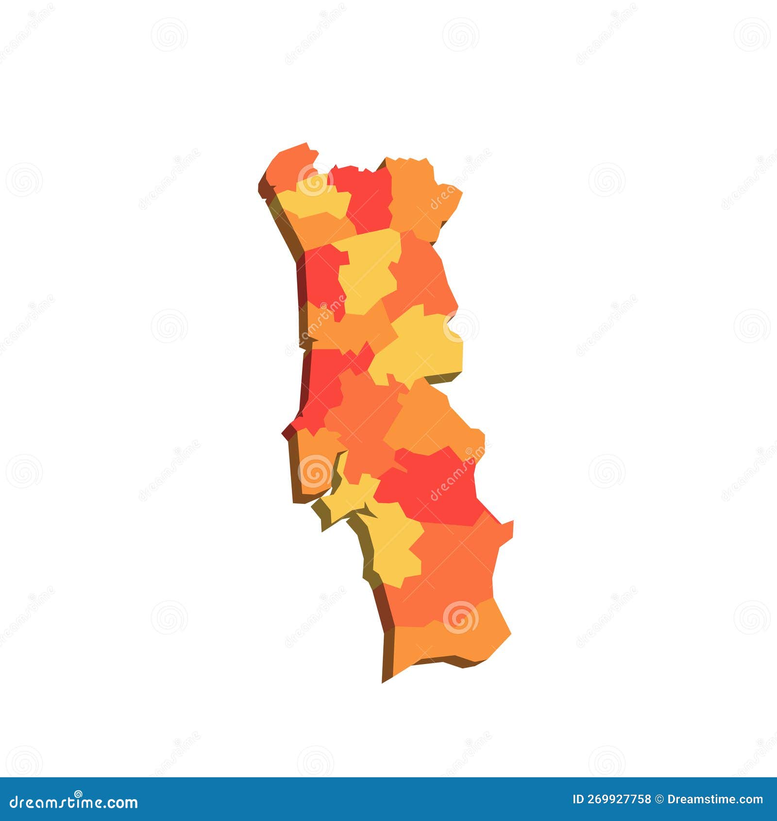 Esboço do mapa de Portugal (distritos em camadas separadas ) vetor