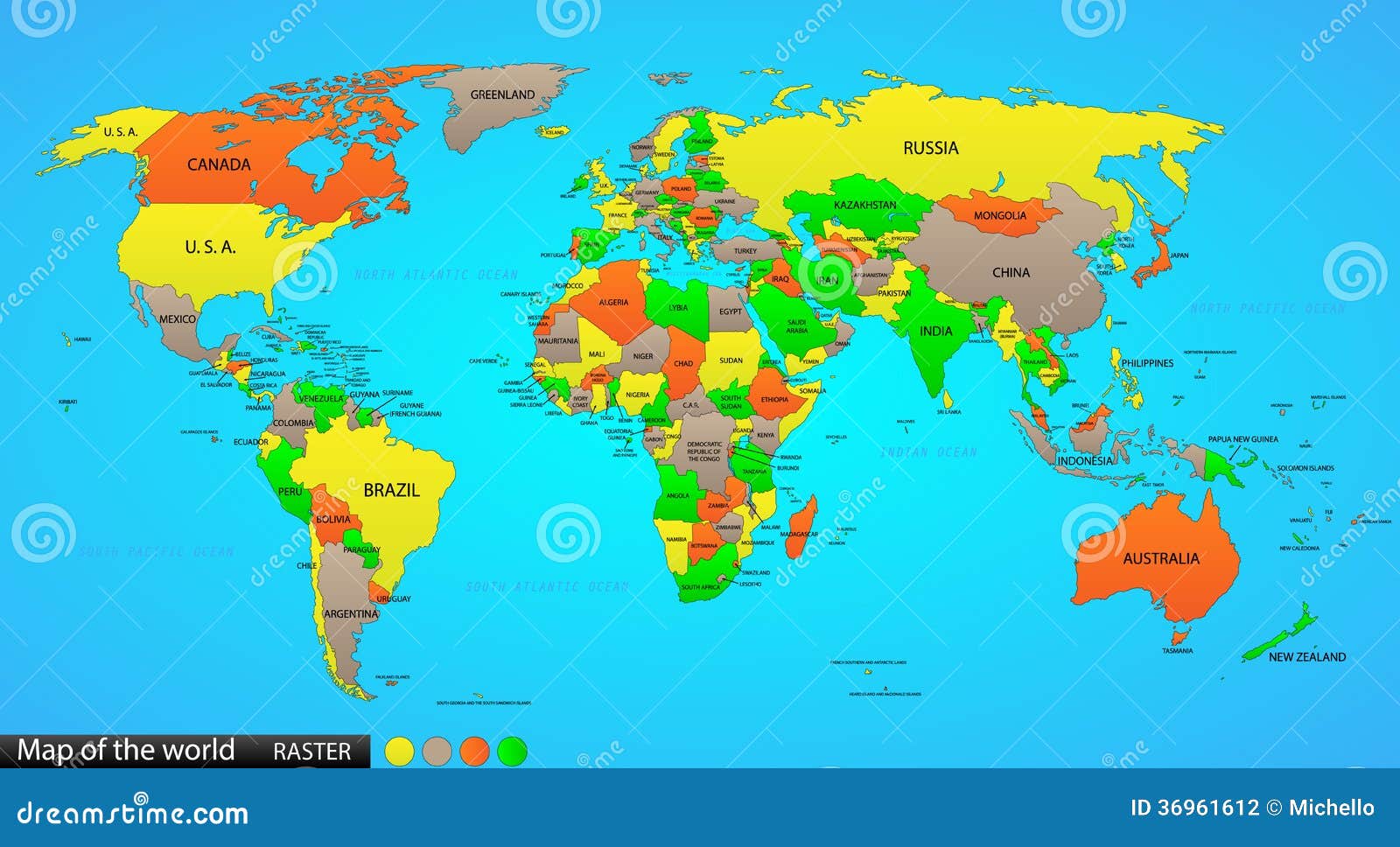 Mapa Político Del Mundo Fotografía de archivo - Imagen: 36961612