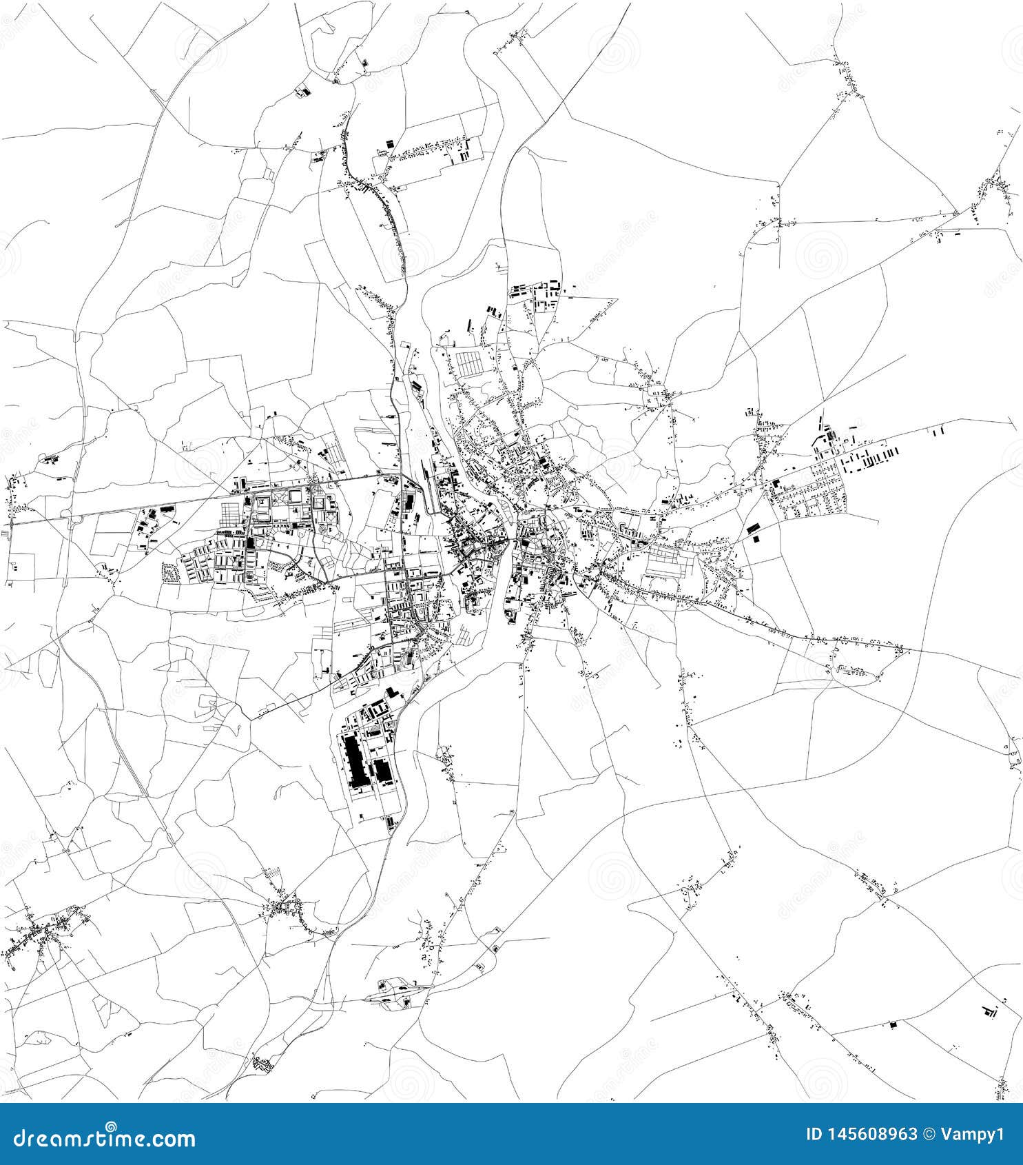 Mapa Por Satelite Del De Poznaa Es Una Ciudad En El Rio De Warta En Polonia Oeste Central Mapa De Calles Y De Edificios Ilustracion Del Vector Ilustracion De Edificios Transporte